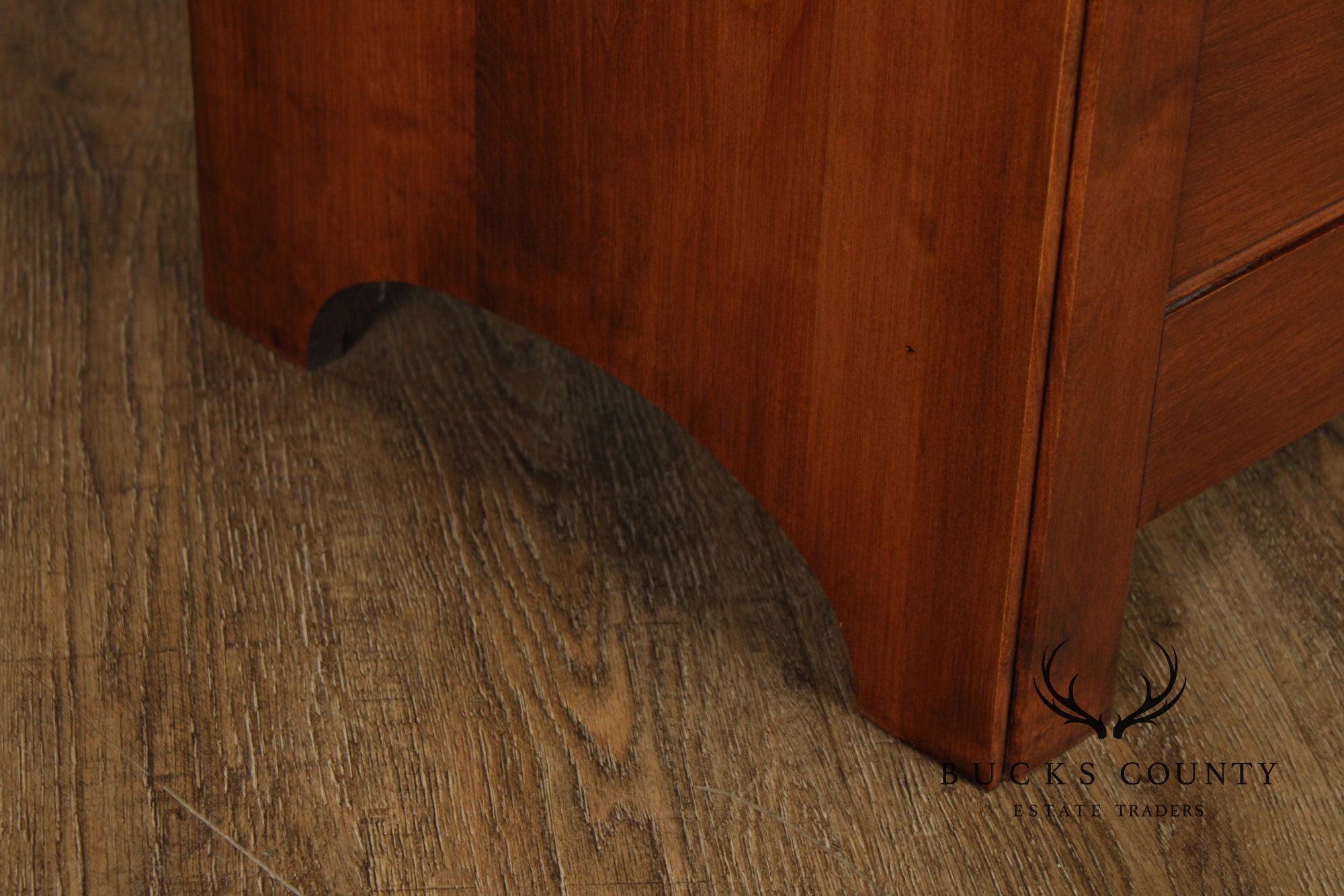 Crawford Furniture Pair Of Maple Three Drawer Nightstands