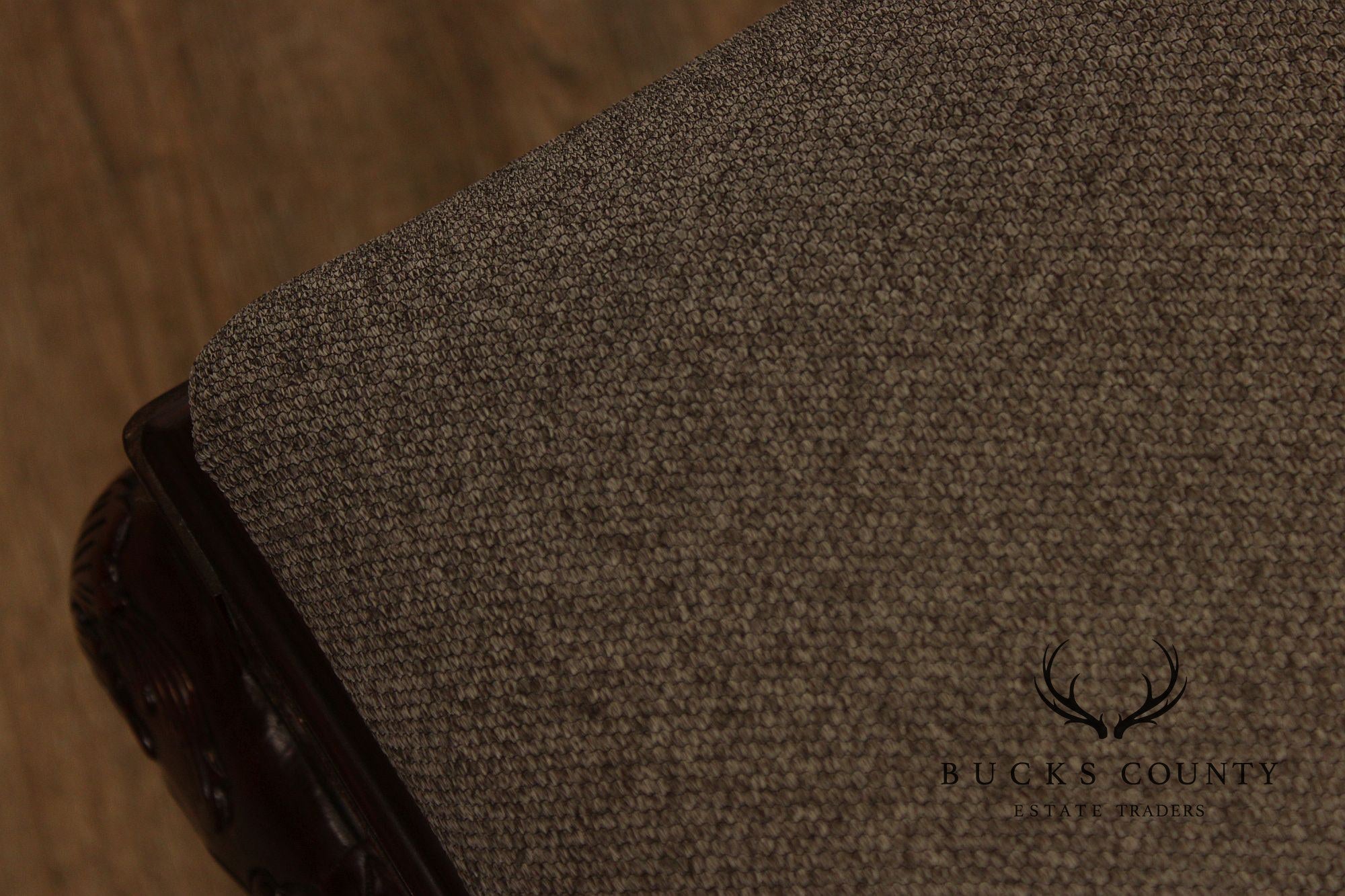 Baker Stately Homes Georgian Style Carved Mahogany Upholstered Bench