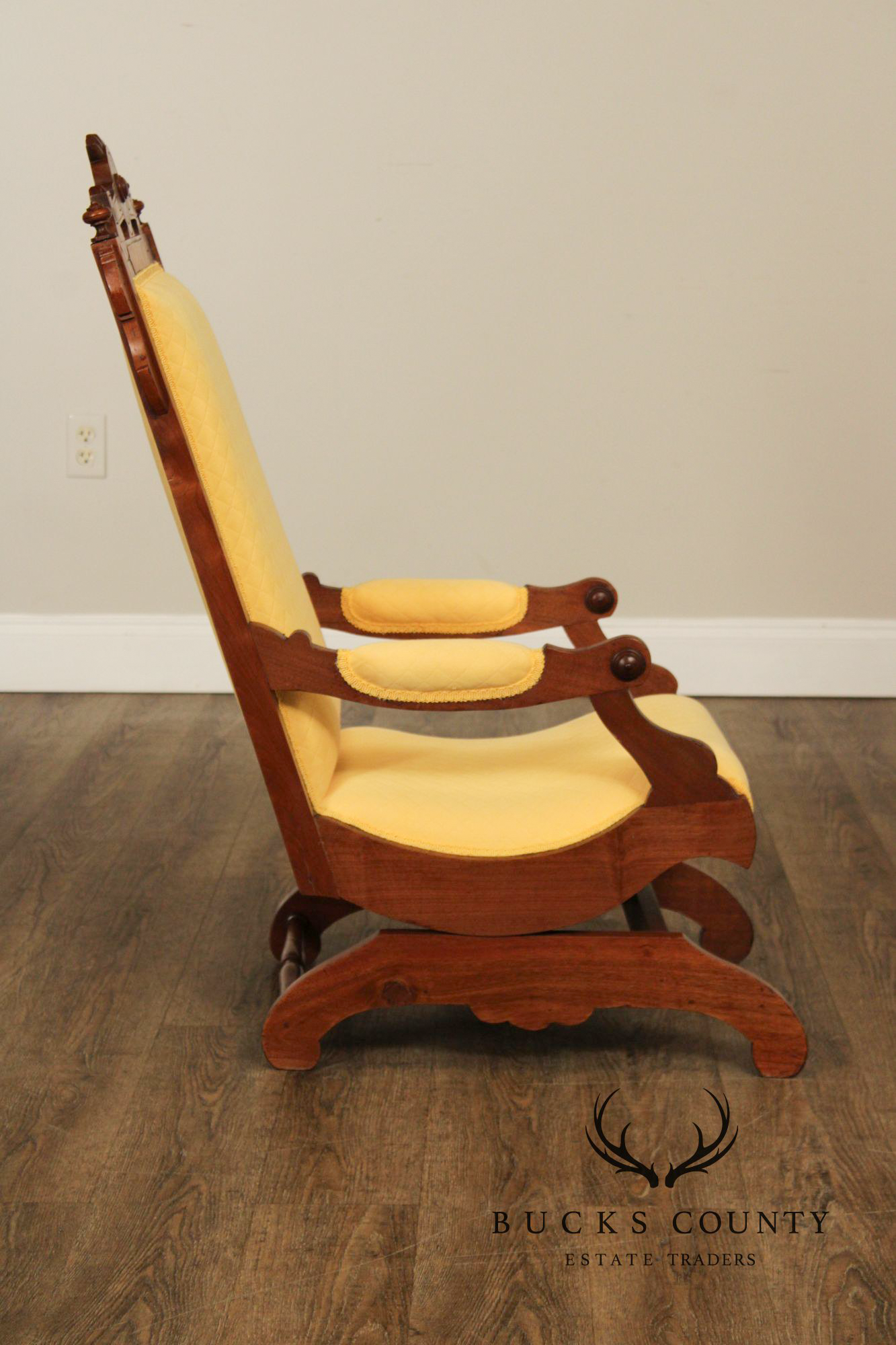 Antique Victorian Walnut Platform Rocker