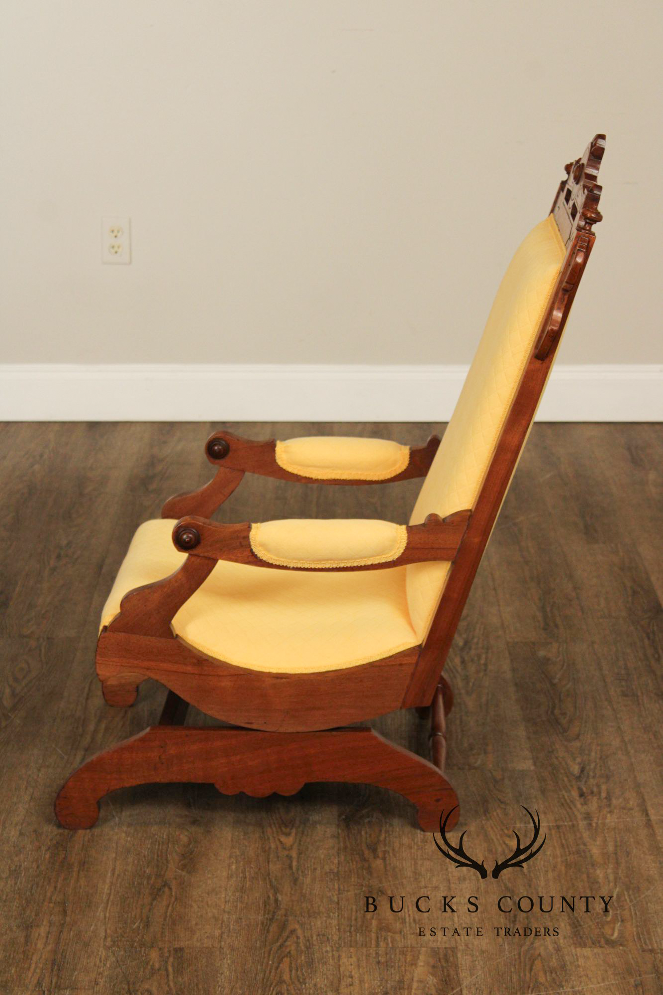 Antique Victorian Walnut Platform Rocker