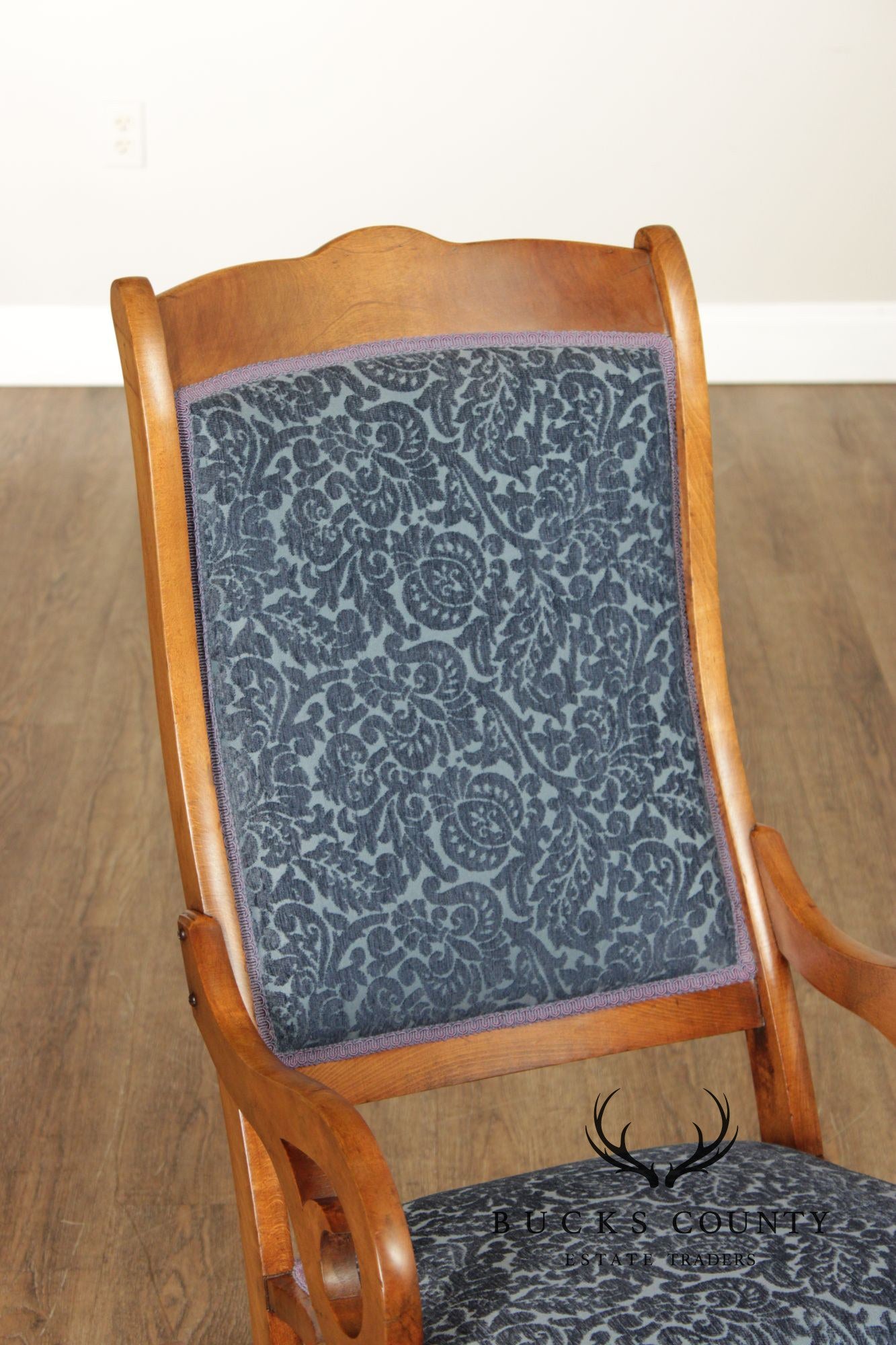 Antique Victorian Era Custom Upholstered Rocker