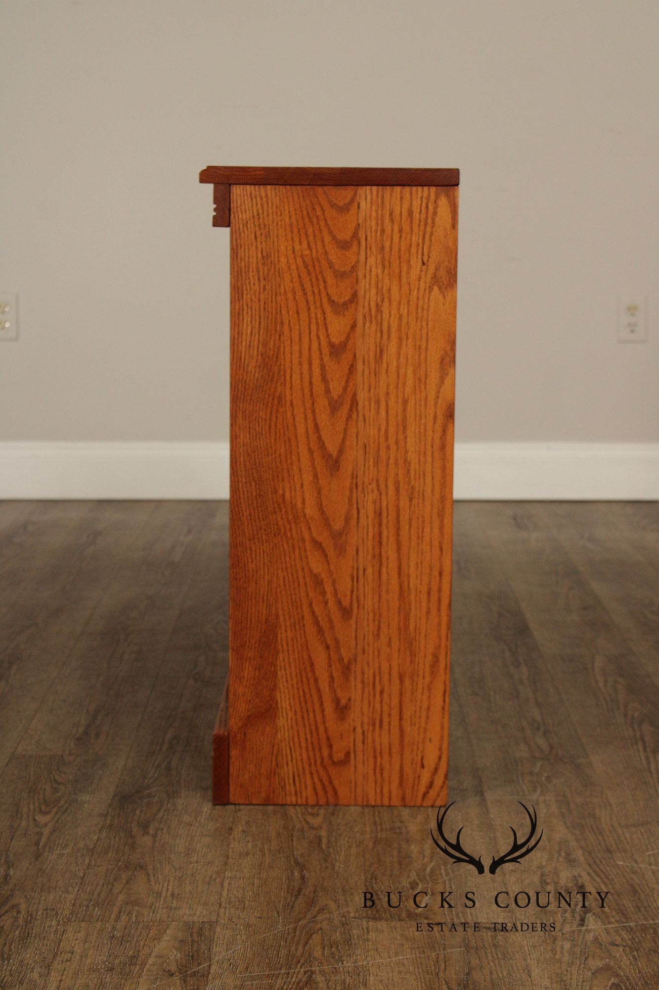 Woxall Woodcraft Solid Oak Pair Of Low Open Bookcases