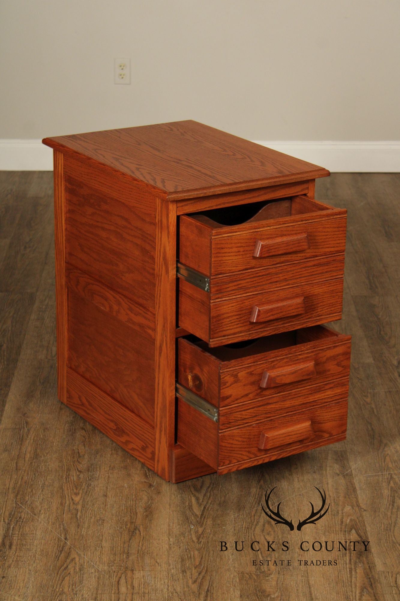 Pair Of Seely Furniture Traditional Style Oak File Cabinets
