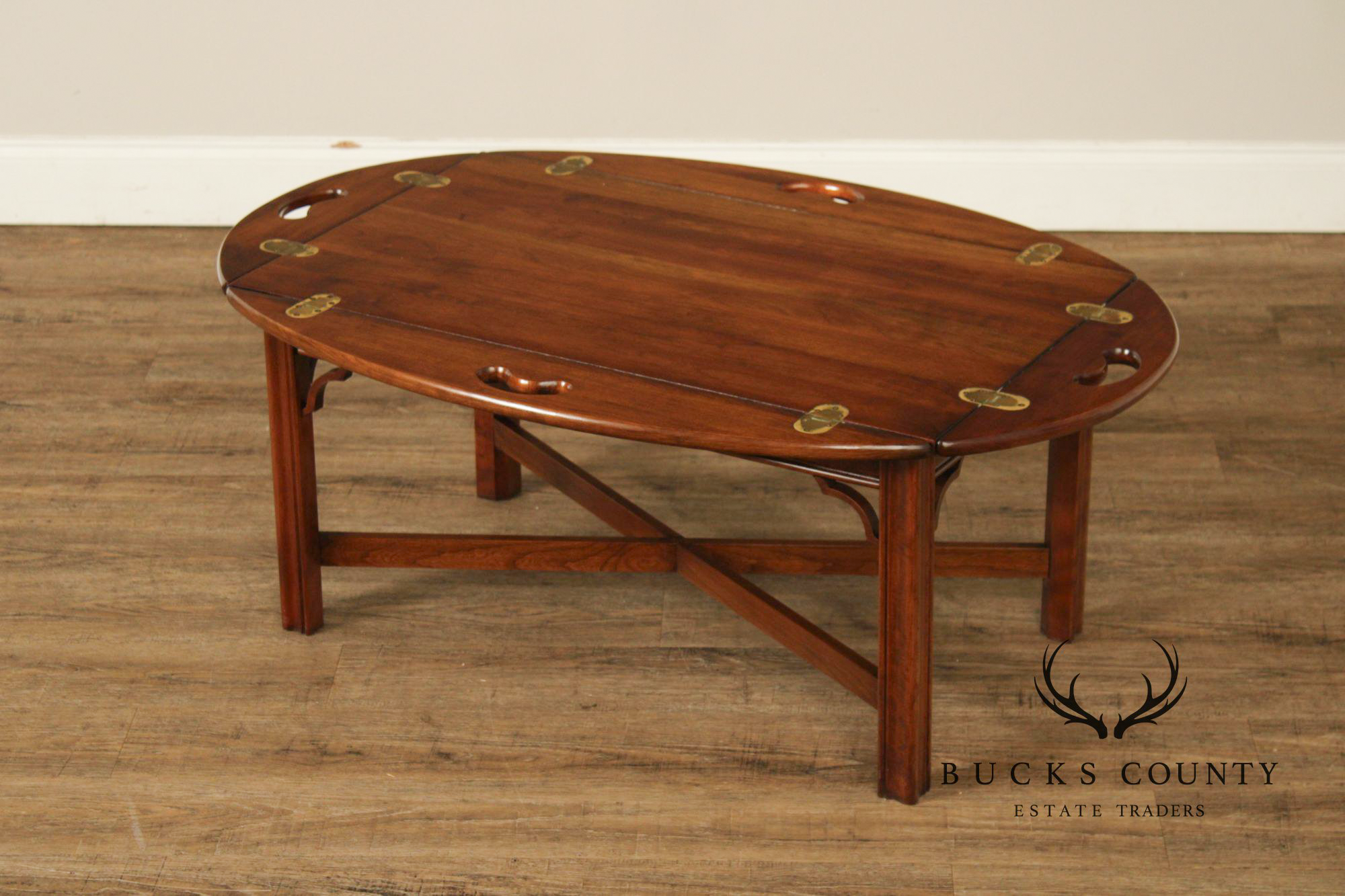 Chippendale Style Cherry Butler's Tray Table