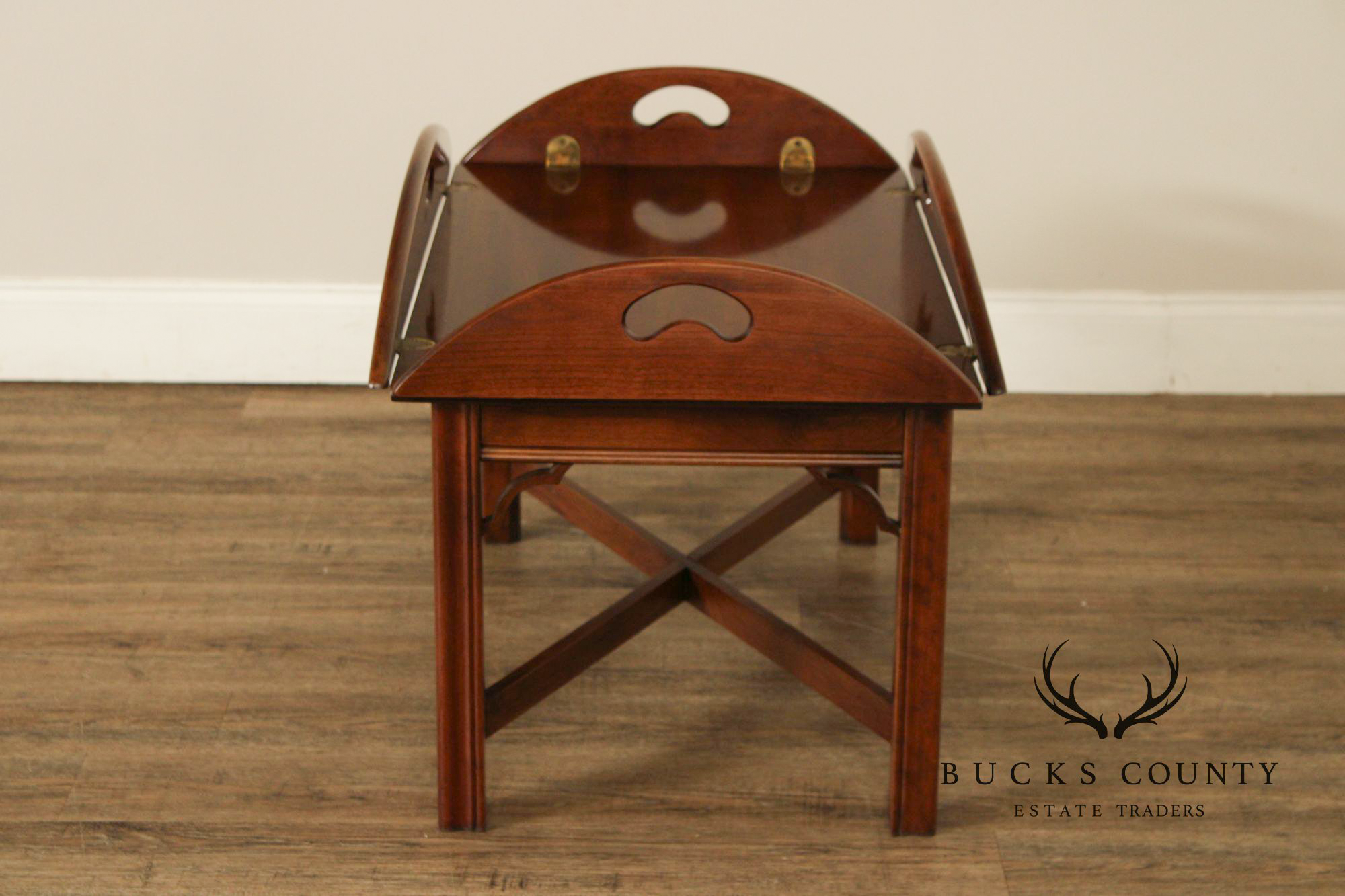 Chippendale Style Cherry Butler's Tray Table