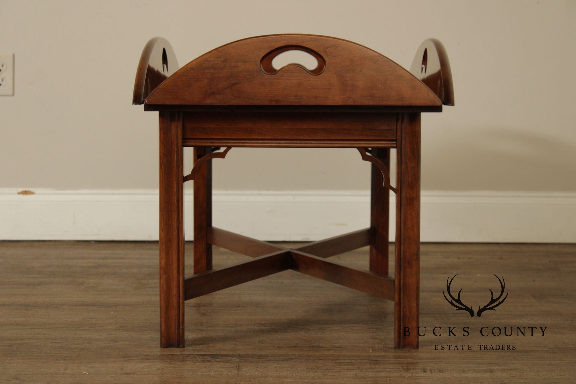 Chippendale Style Cherry Butler's Tray Table