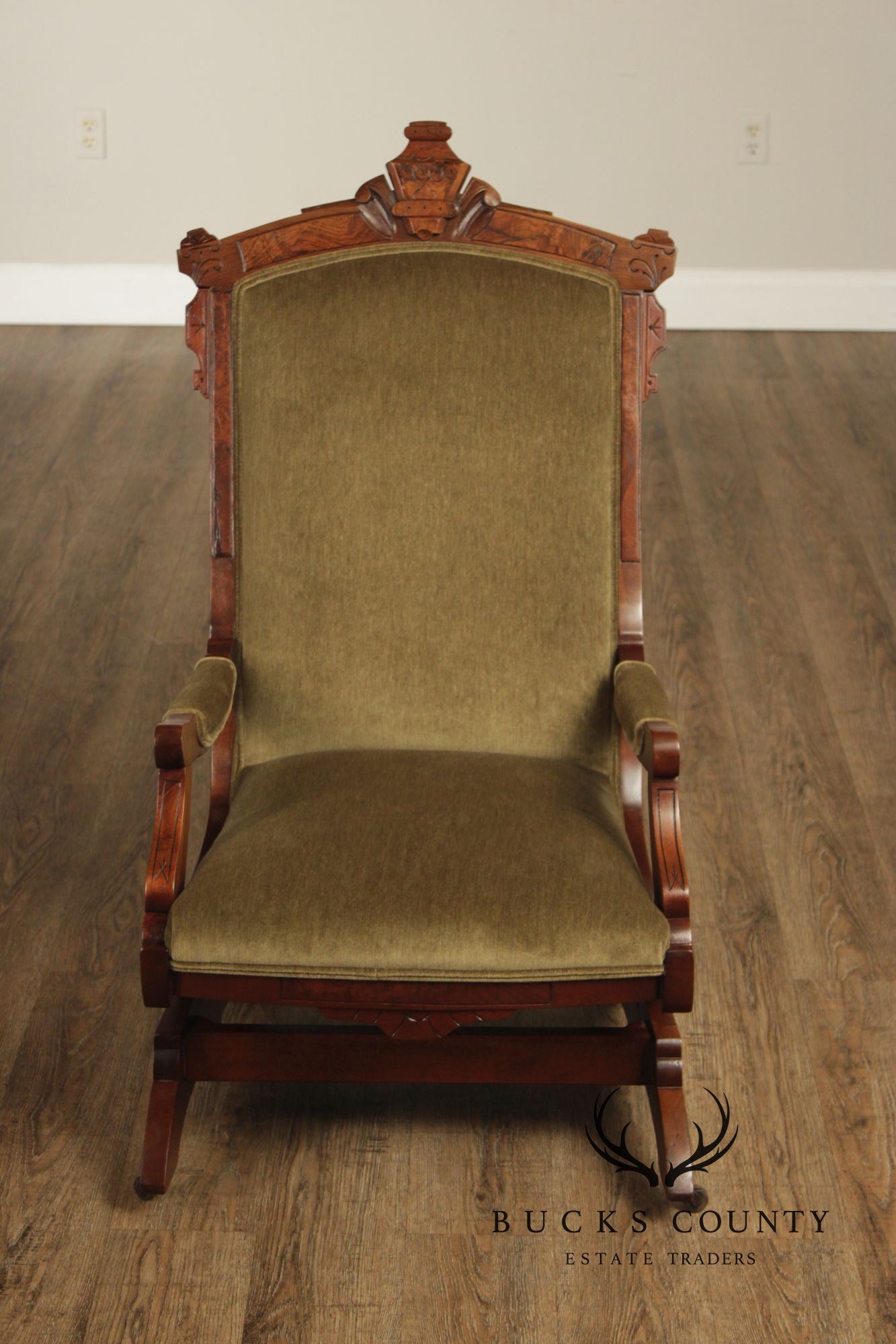 Antique Victorian Eastlake Walnut Platform Rocking Chair