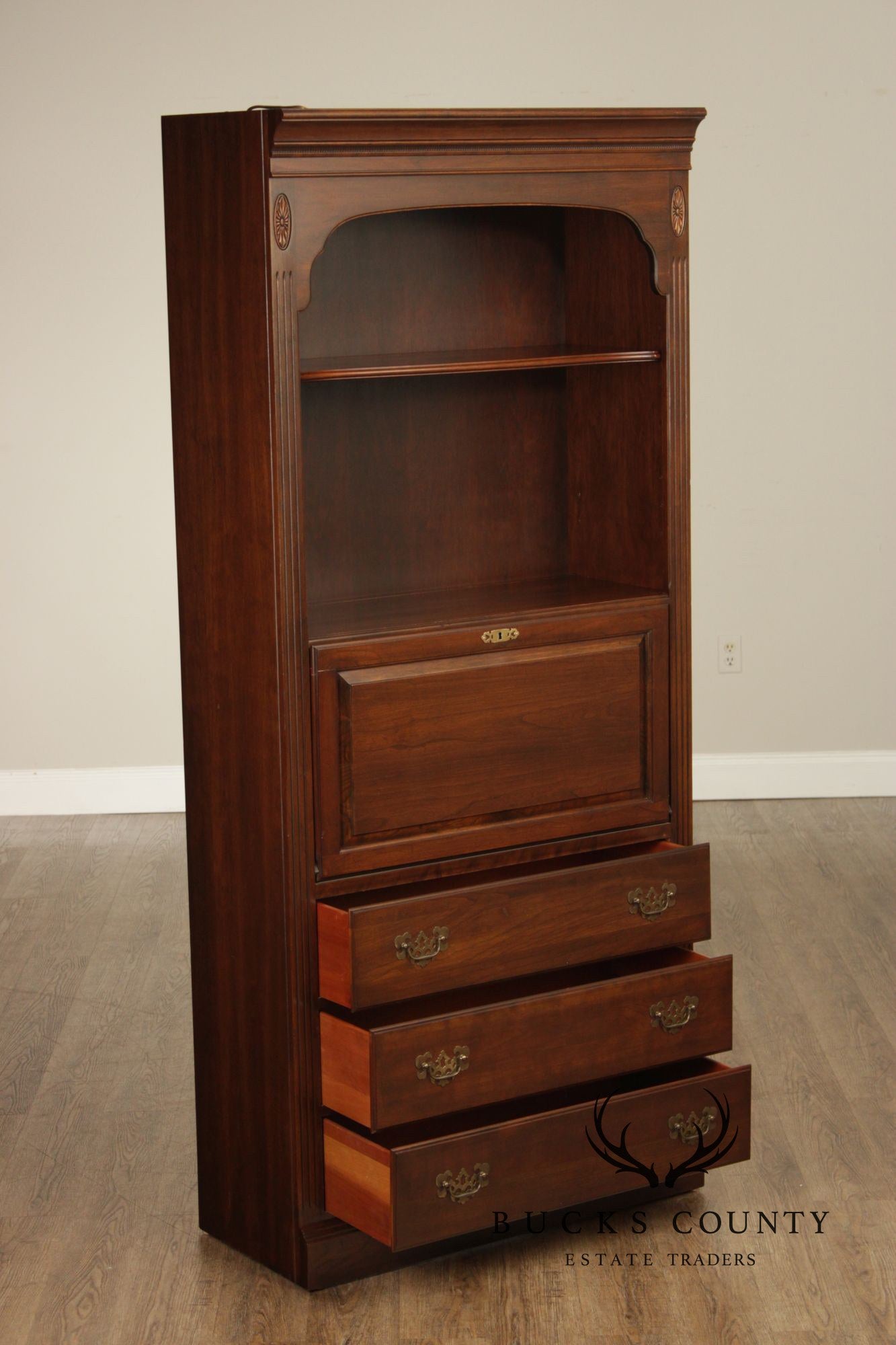 Ethan Allen 'Georgian Court' Cherry Secretary Desk Bookcase Unit