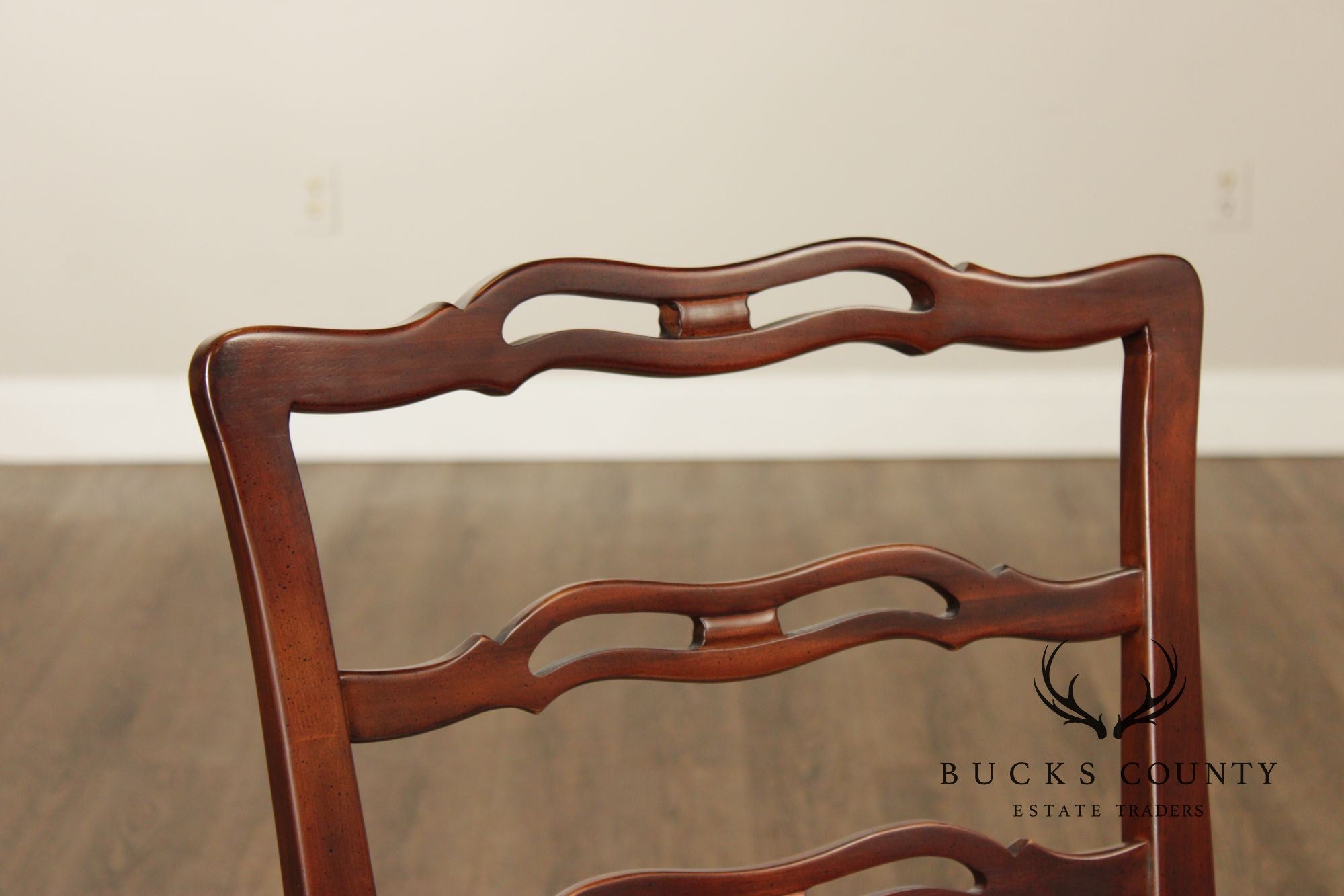 Drexel Heritage Chippendale Style Set Of Four Mahogany Ladder Back Dining Chairs