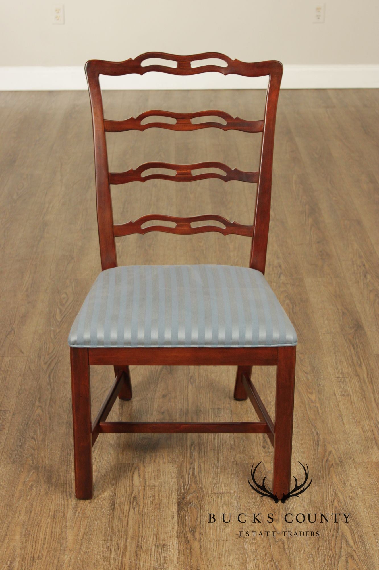 Drexel Heritage Chippendale Style Set Of Four Mahogany Ladder Back Dining Chairs