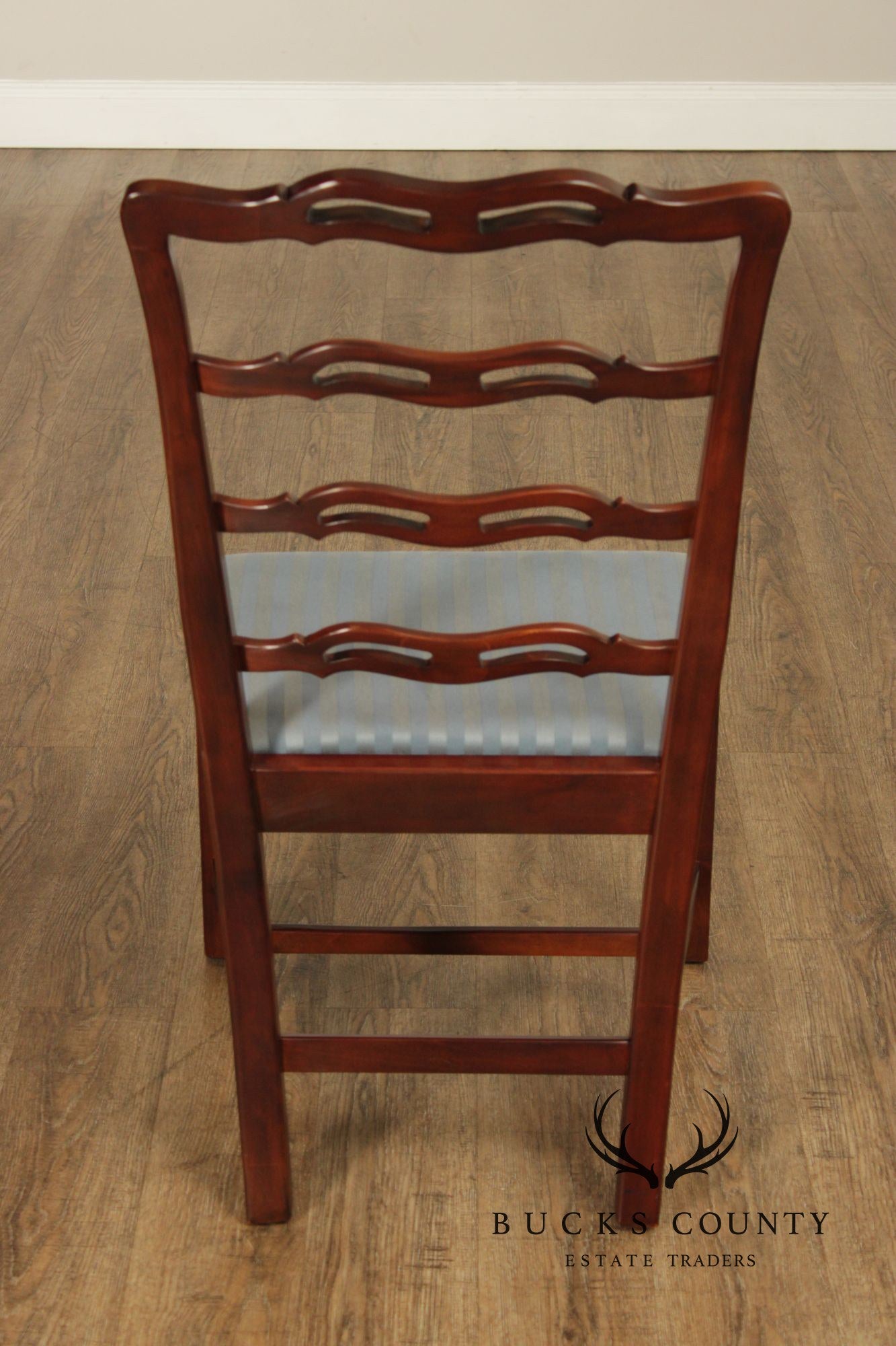 Drexel Heritage Chippendale Style Set Of Four Mahogany Ladder Back Dining Chairs
