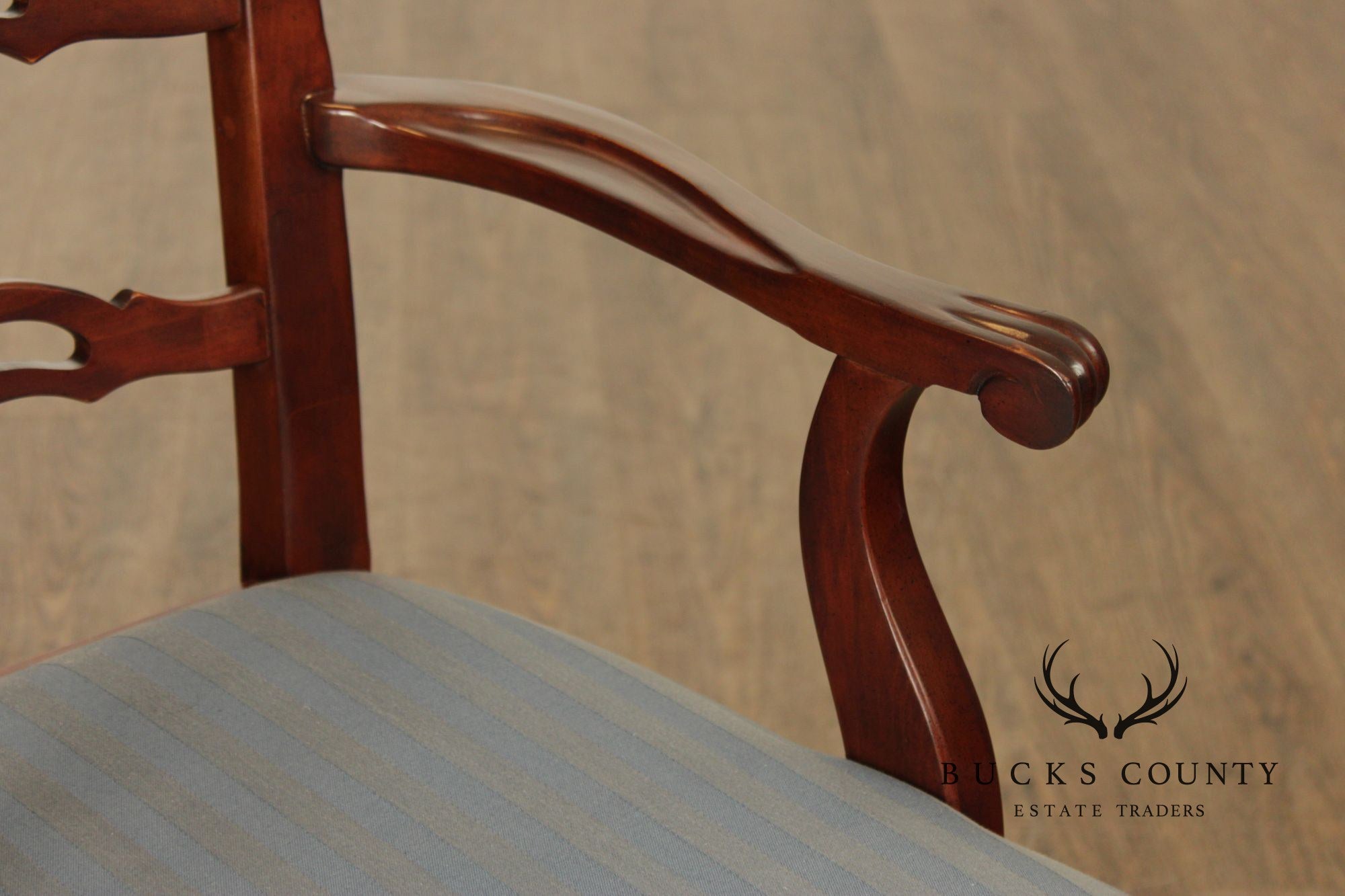 Drexel Heritage Chippendale Style Set Of Four Mahogany Ladder Back Dining Chairs