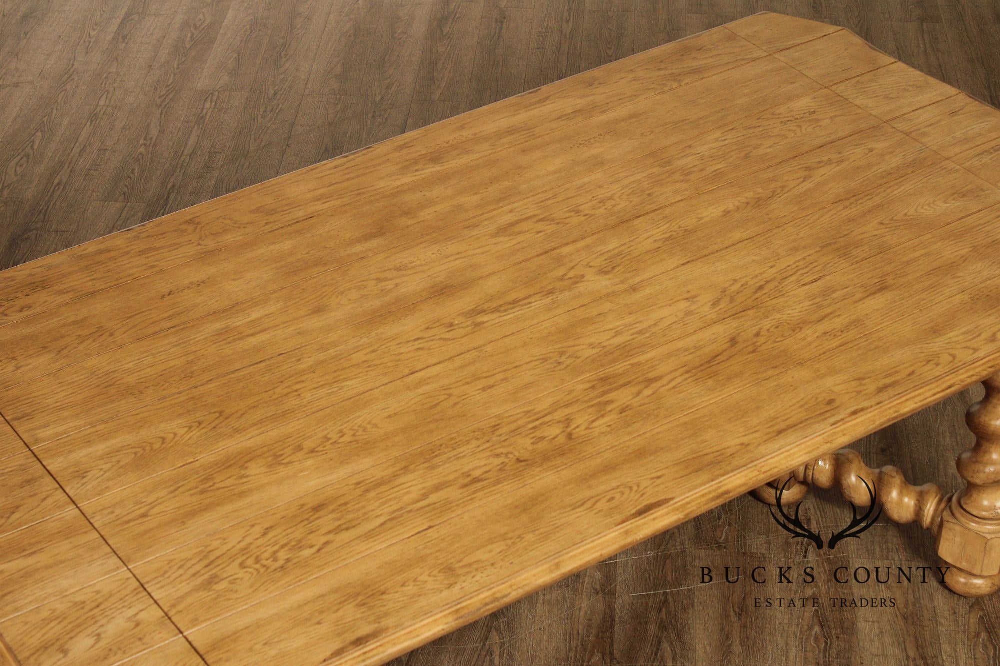 Bernhardt Spanish Revival Style Oak Extension Dining Table