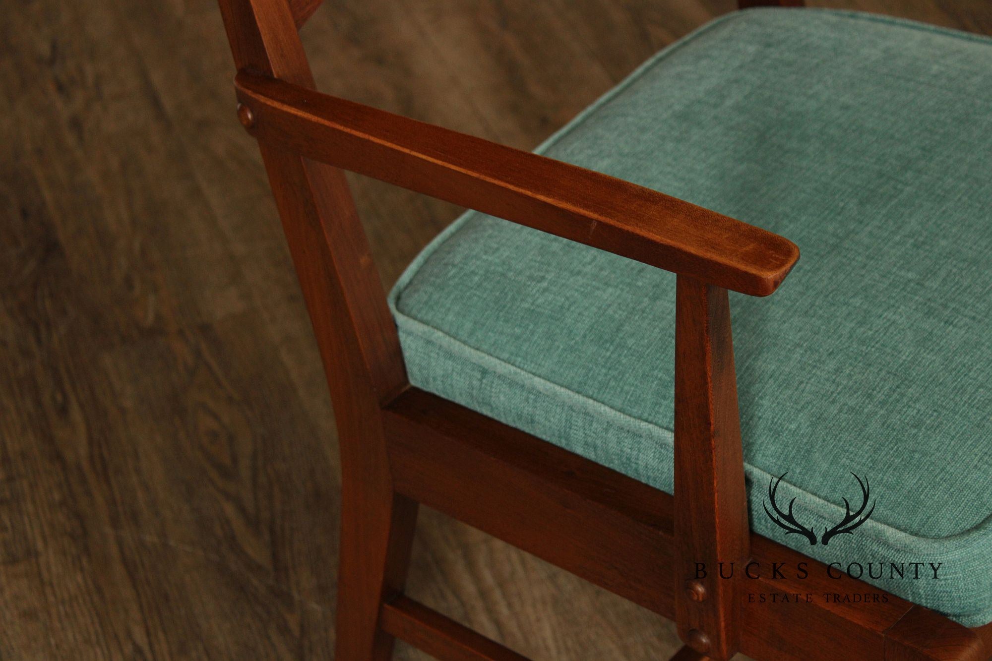 Lane Furniture Set Of Four Mid Century Modern Walnut Tuxedo Dining Chairs