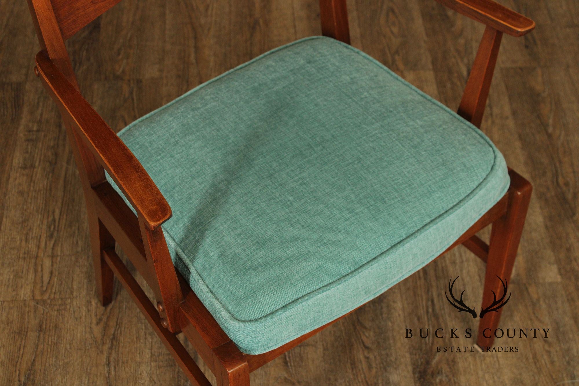 Lane Furniture Set Of Four Mid Century Modern Walnut Tuxedo Dining Chairs