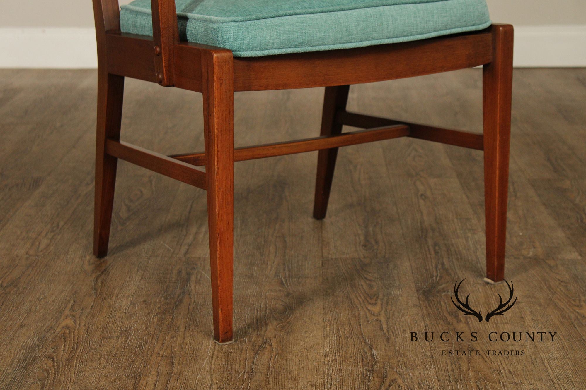 Lane Furniture Set Of Four Mid Century Modern Walnut Tuxedo Dining Chairs