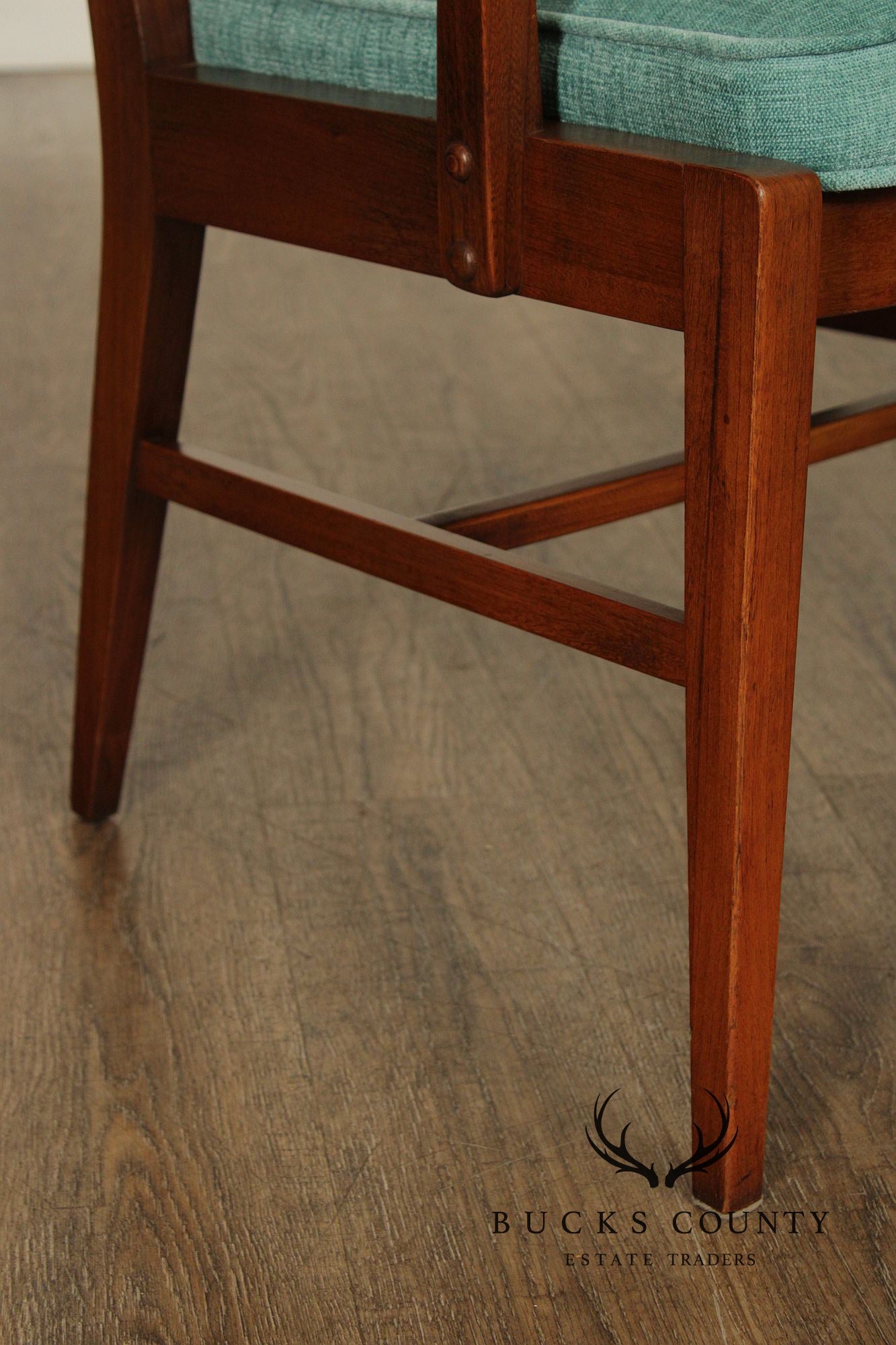 Lane Furniture Set Of Four Mid Century Modern Walnut Tuxedo Dining Chairs
