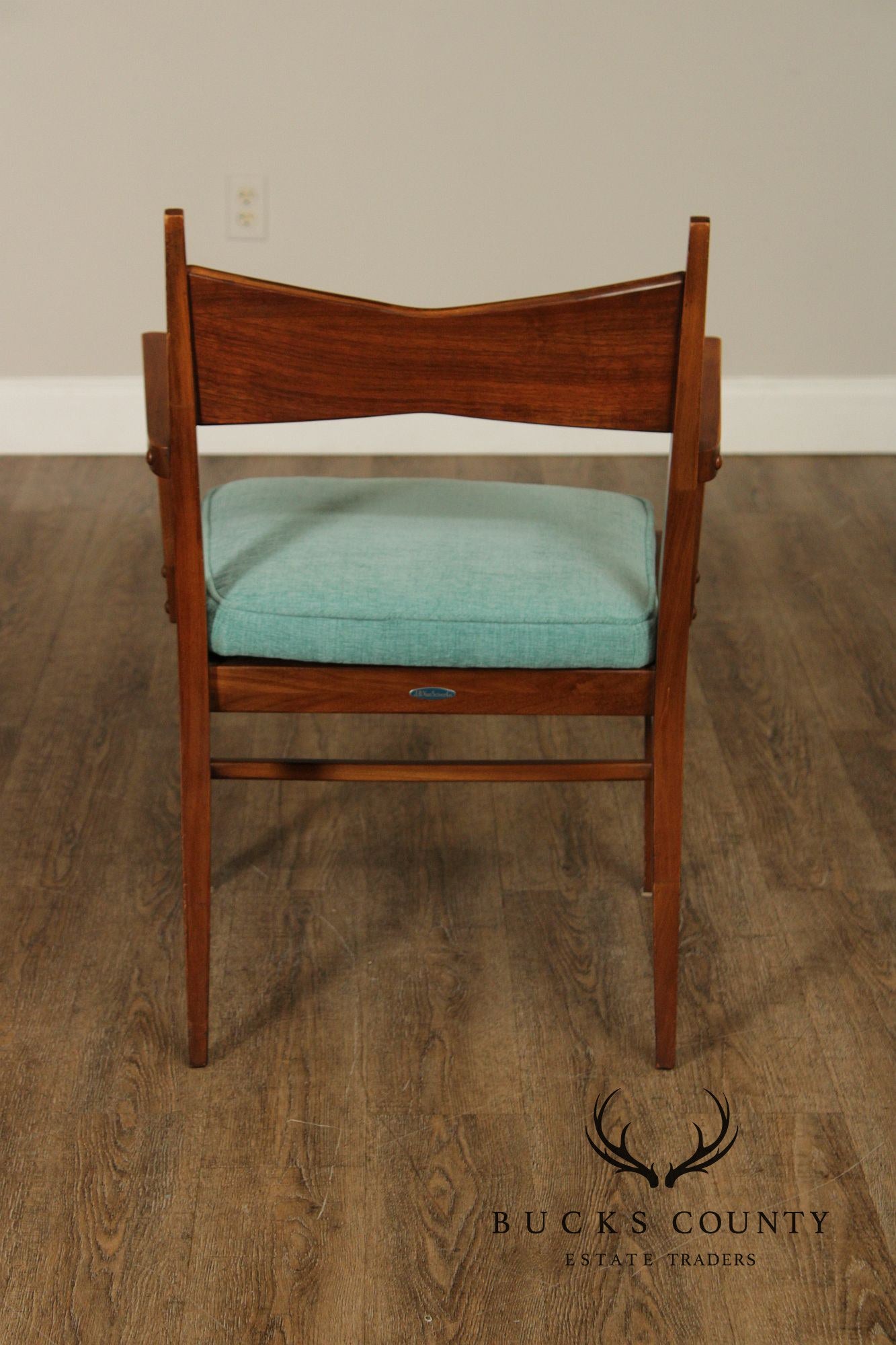 Lane Furniture Set Of Four Mid Century Modern Walnut Tuxedo Dining Chairs