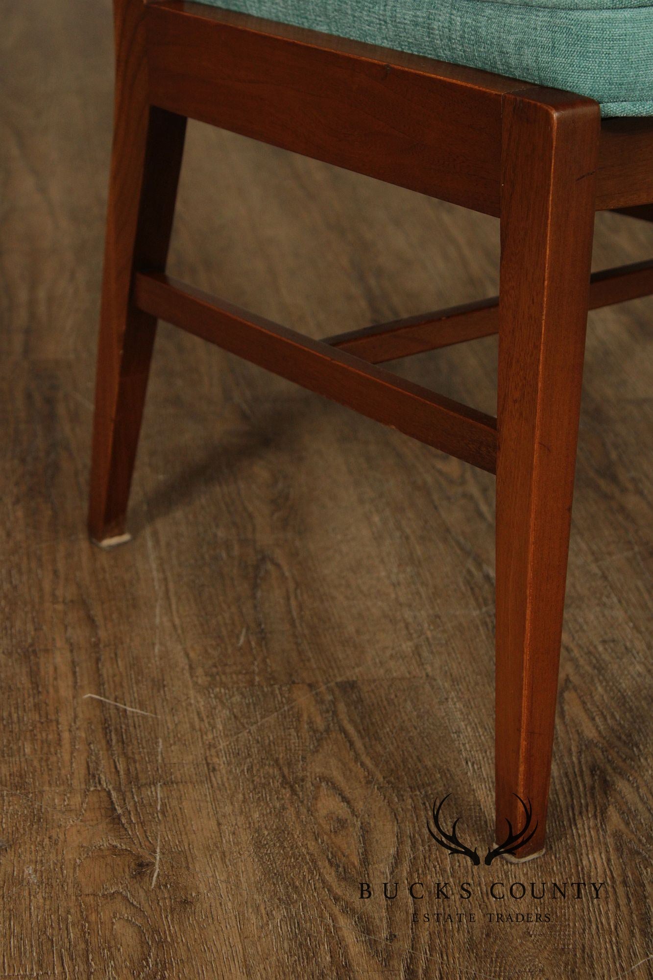 Lane Furniture Set Of Four Mid Century Modern Walnut Tuxedo Dining Chairs