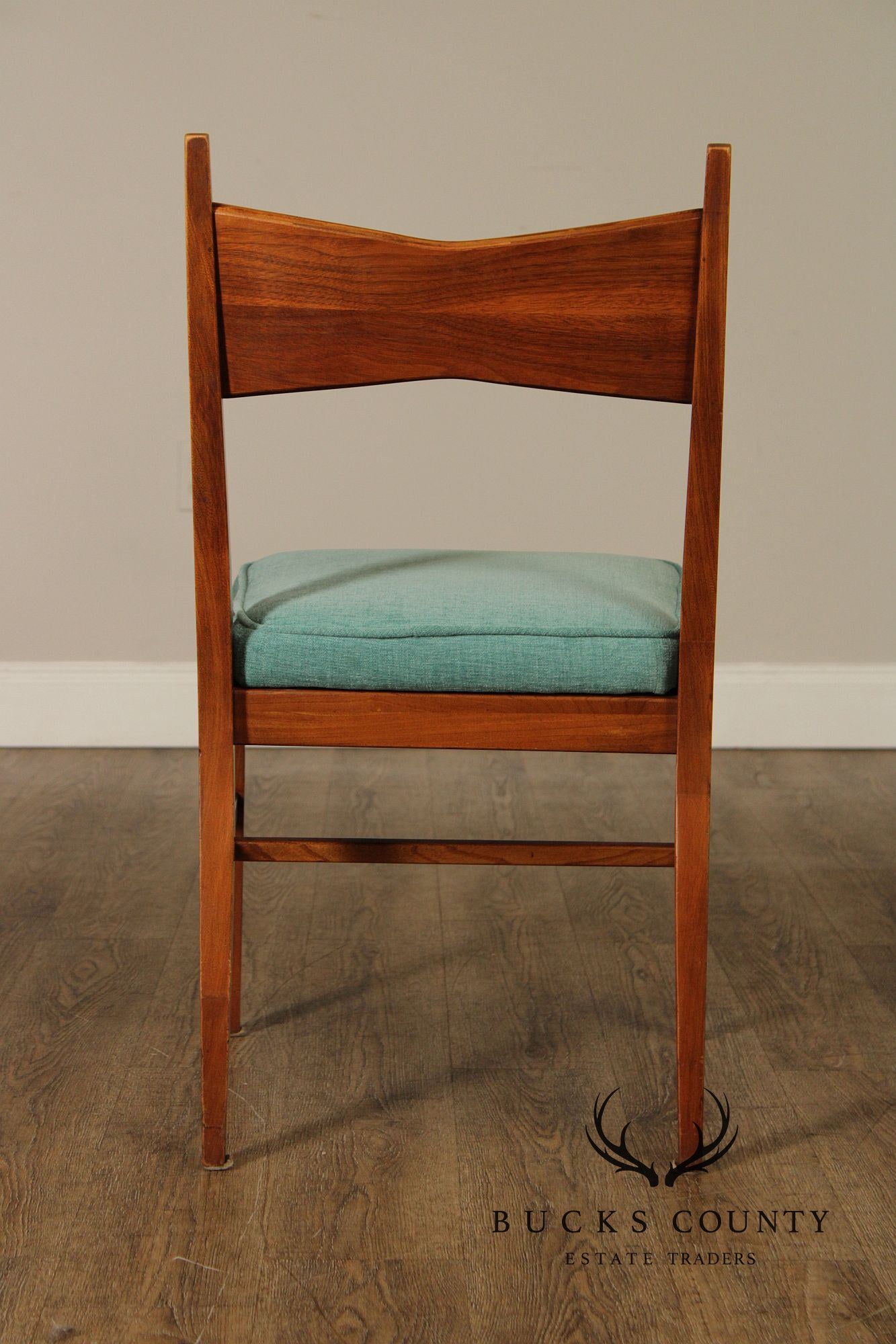 Lane Furniture Set Of Four Mid Century Modern Walnut Tuxedo Dining Chairs