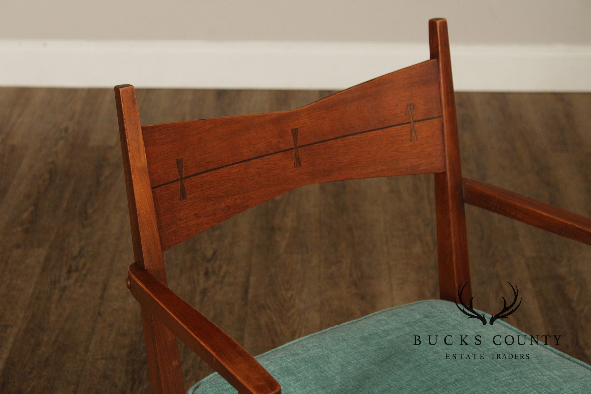Lane Furniture Set Of Four Mid Century Modern Walnut Tuxedo Dining Chairs