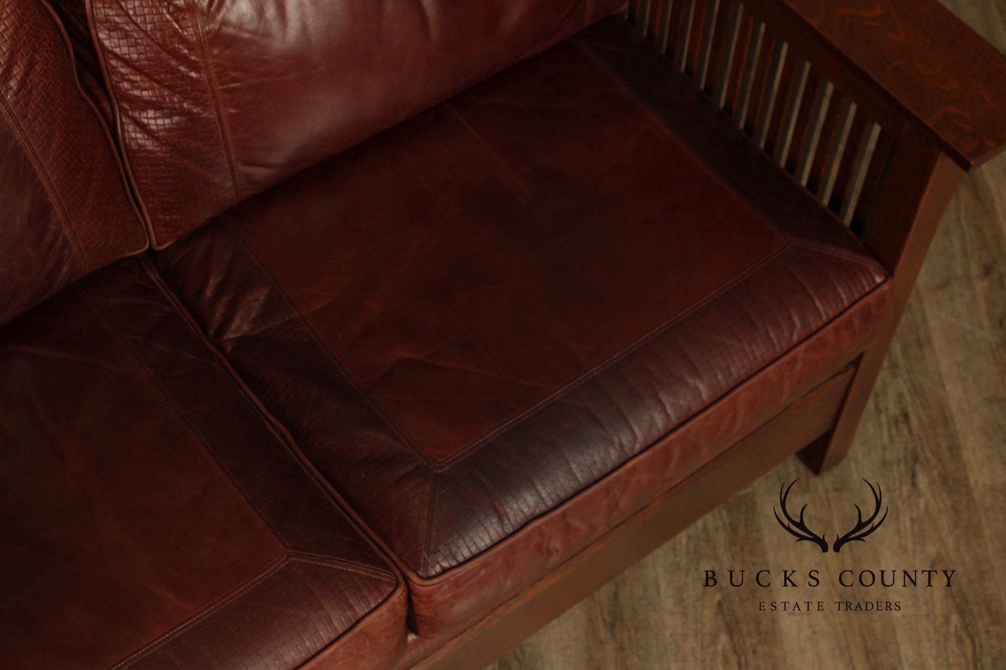 Stickley Mission Collection Oak 'Fayetteville' Leather Sofa