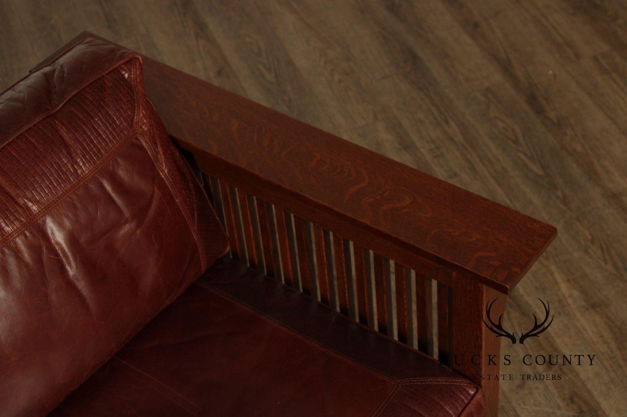 Stickley Mission Collection Oak 'Fayetteville' Leather Sofa