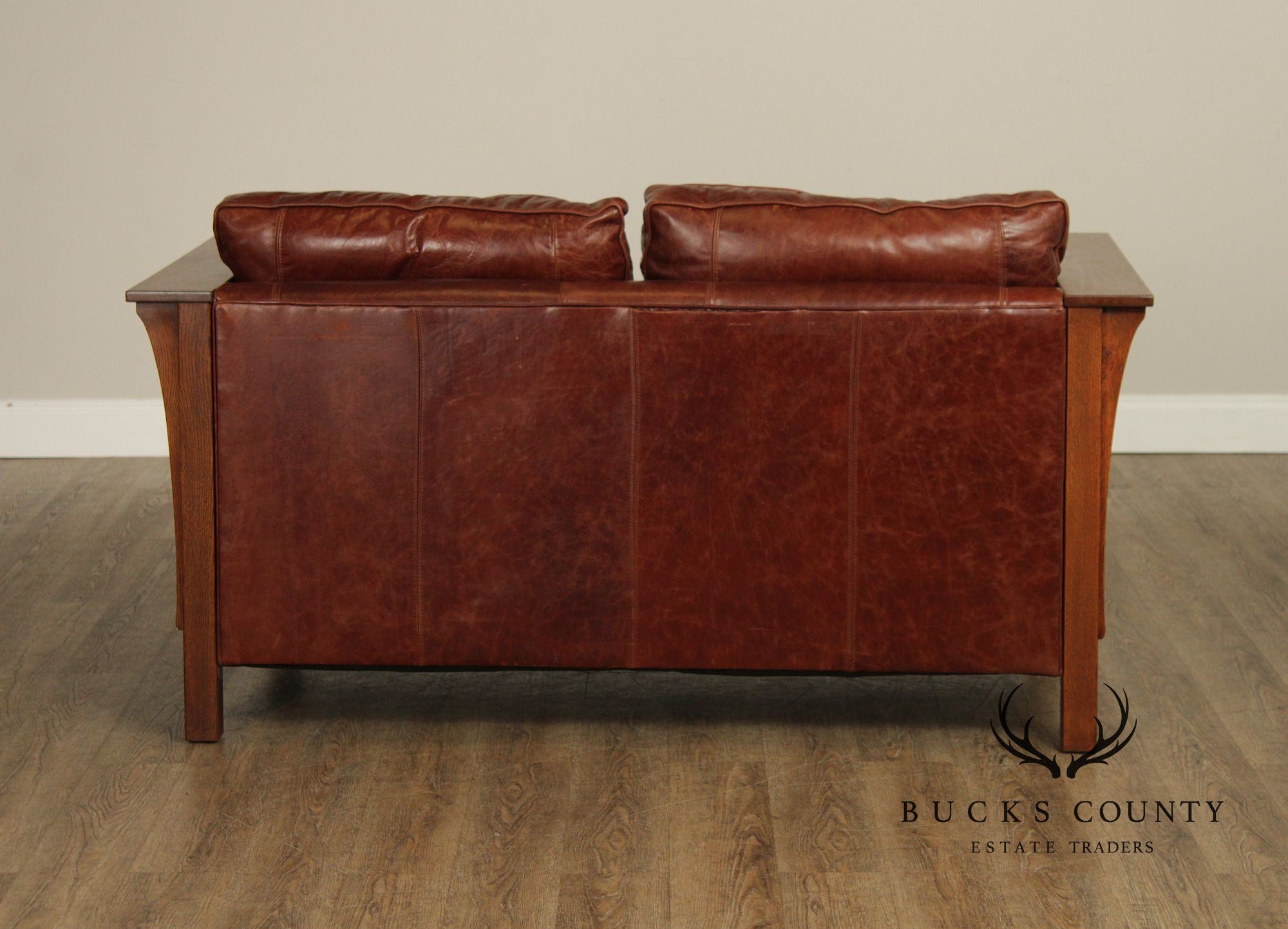Stickley Mission Collection Oak 'Fayetteville' Leather Sofa