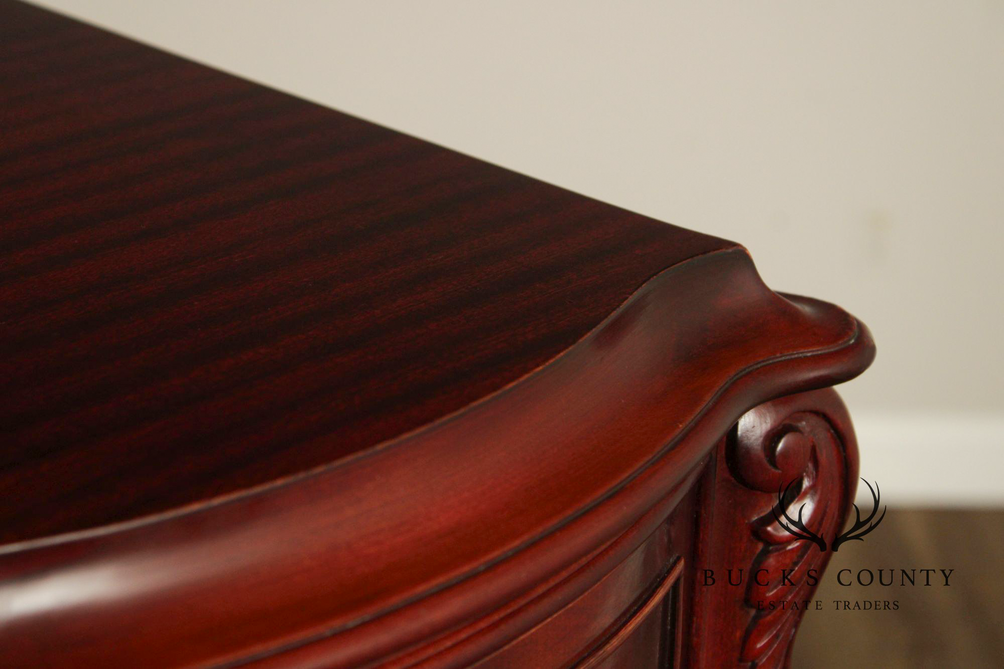 1940's French Louis XV Style Flame Mahogany Tall Chest