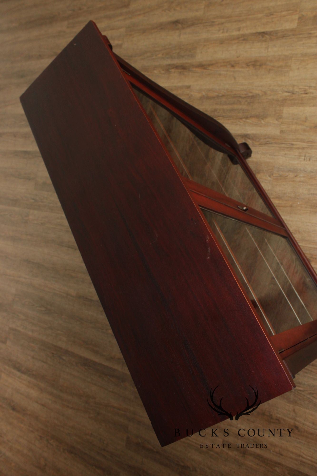 Empire Style Mahogany Glass Door Bookcase