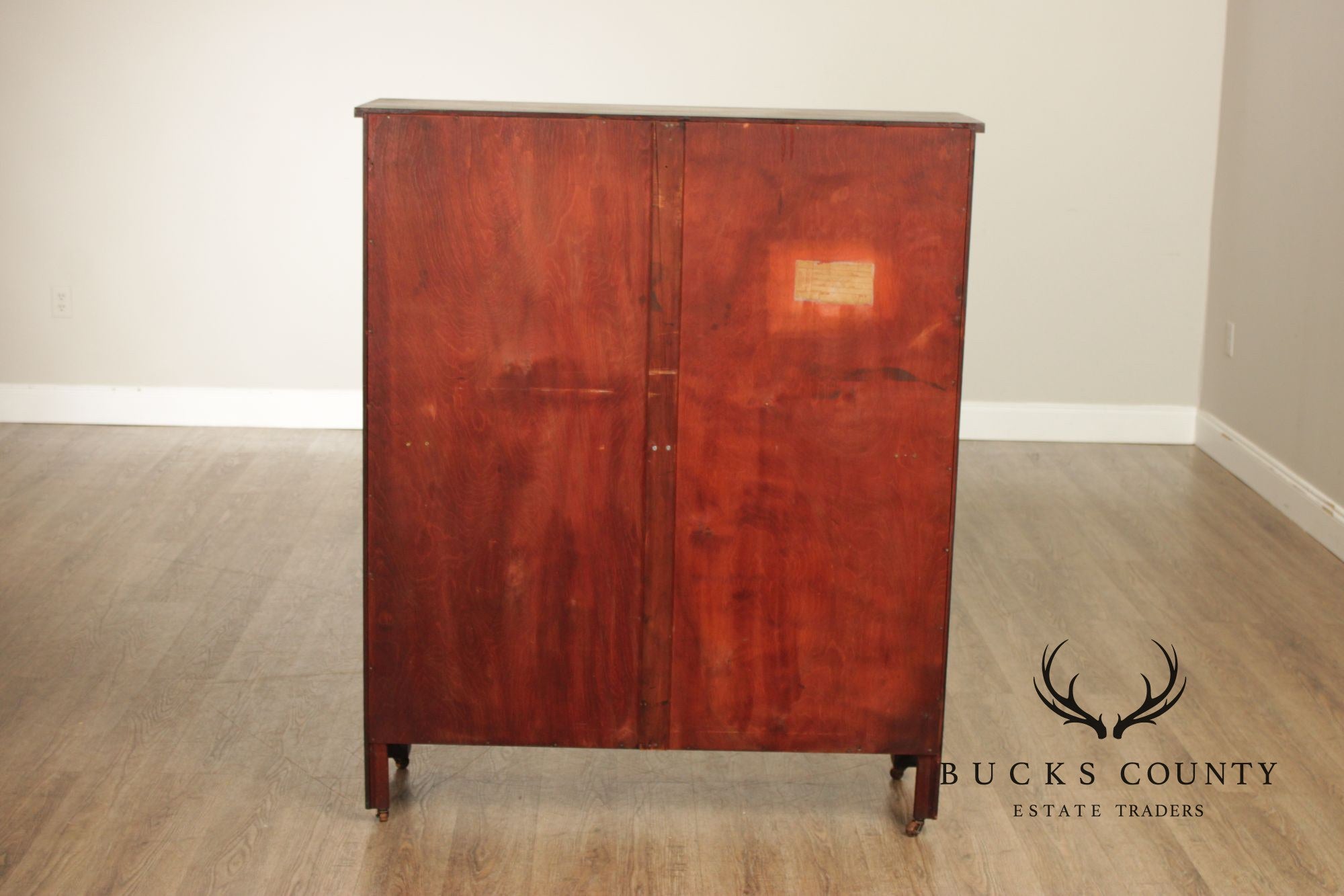 Empire Style Mahogany Glass Door Bookcase