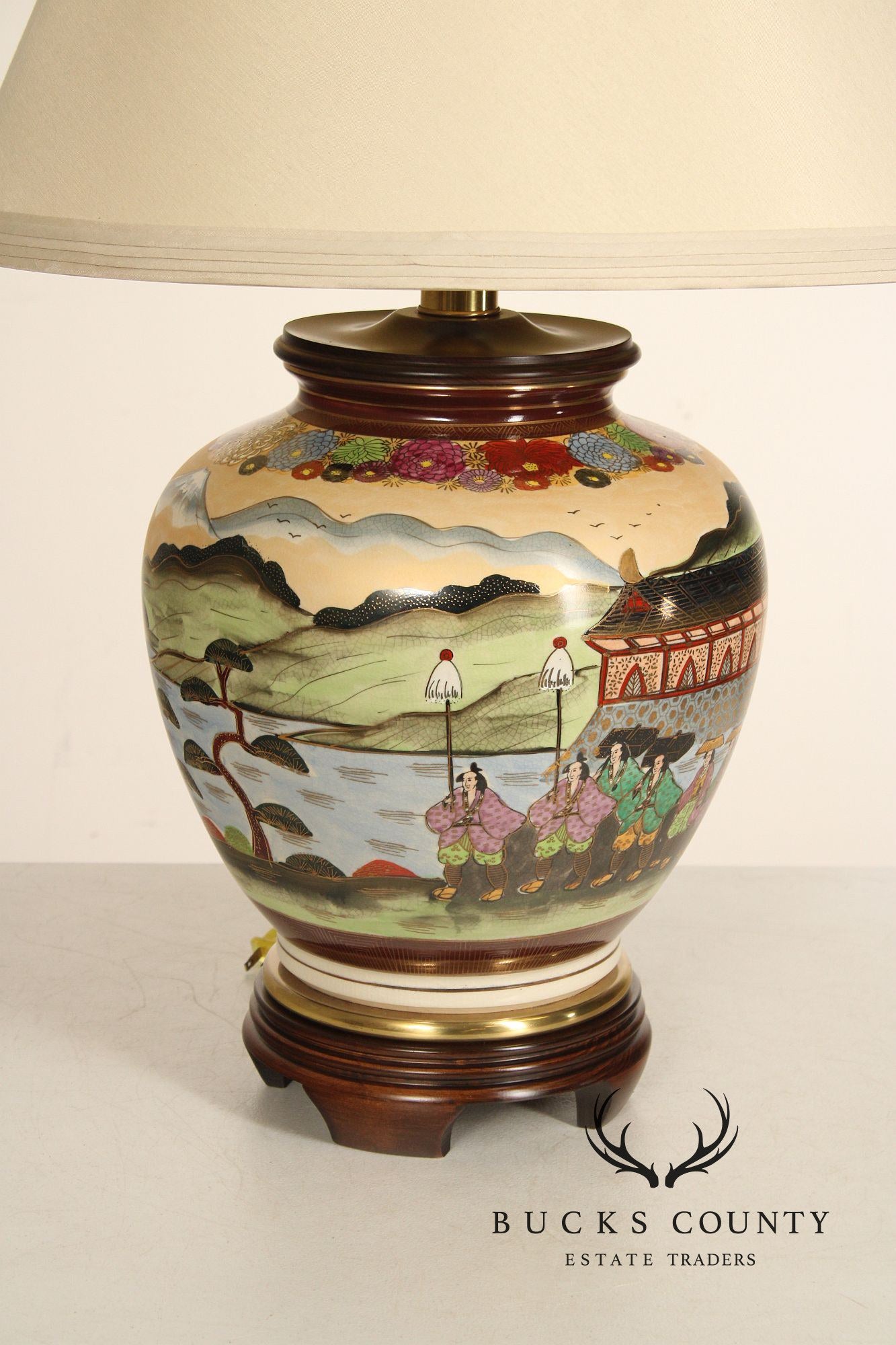 Frederick Cooper Asian Style Porcelain Ginger Jar Table Lamp