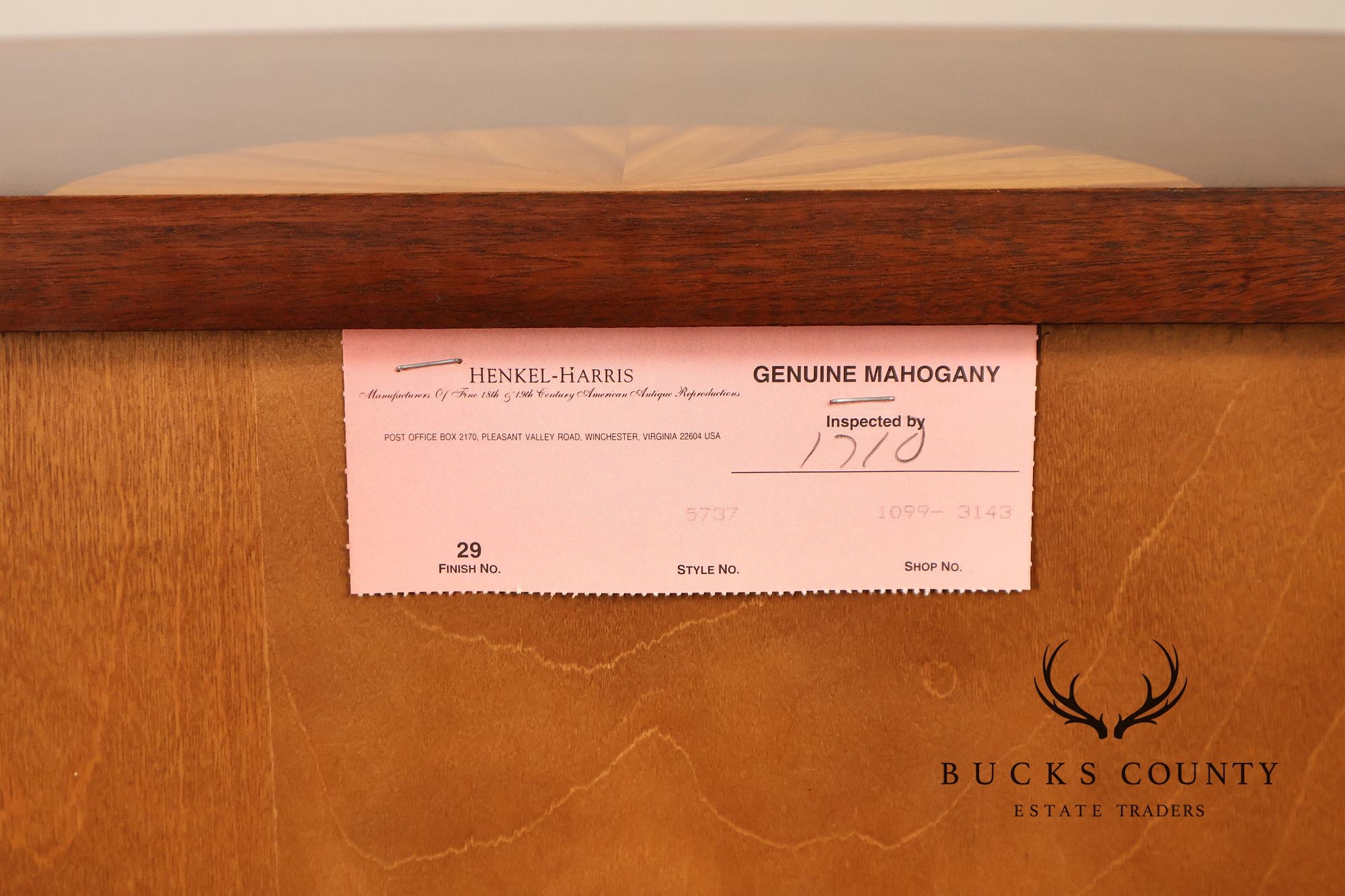 Henkel Harris Mahogany Demilune Console Cabinet Console