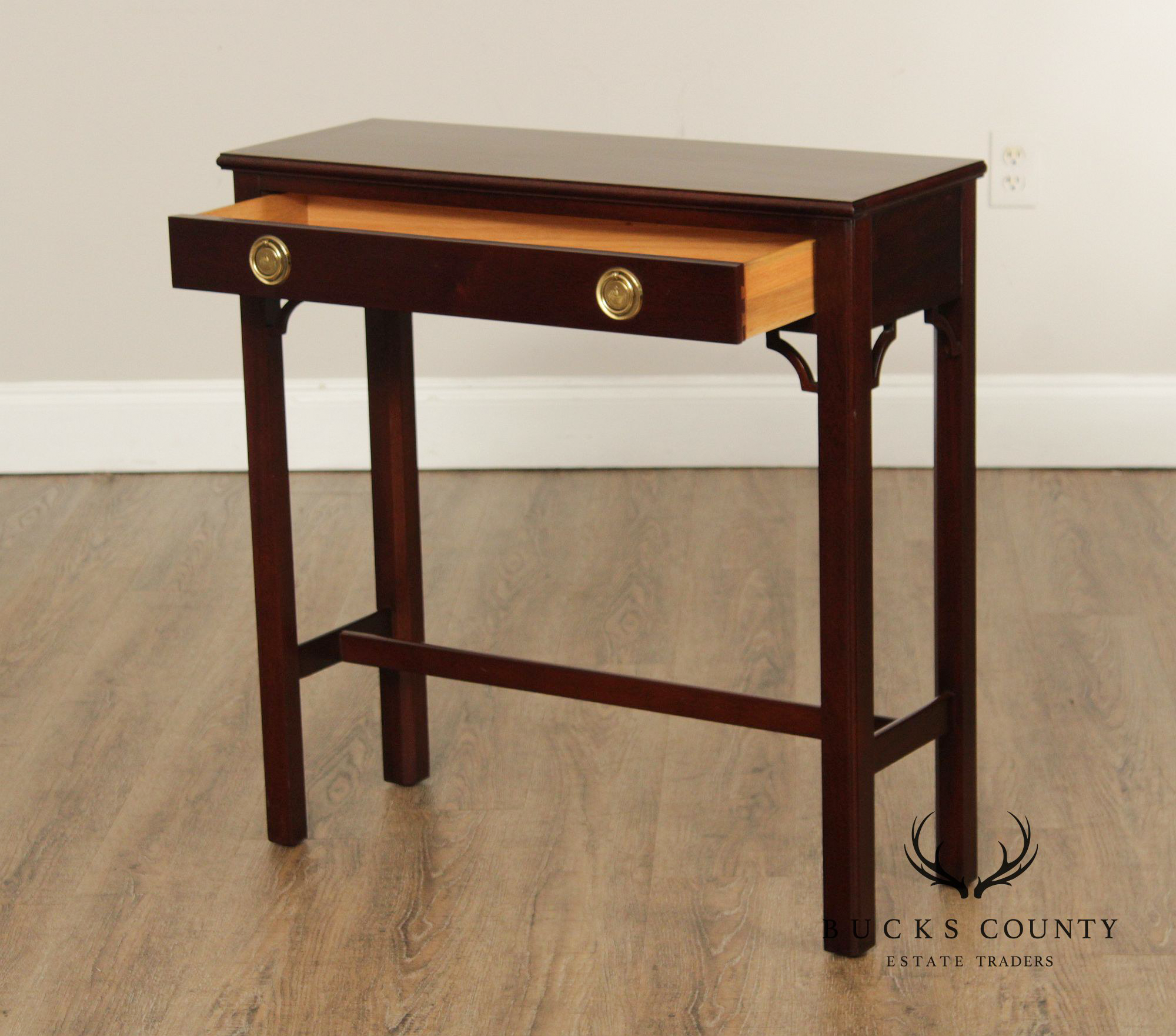Georgian Style Narrow Mahogany One-Drawer Console Table