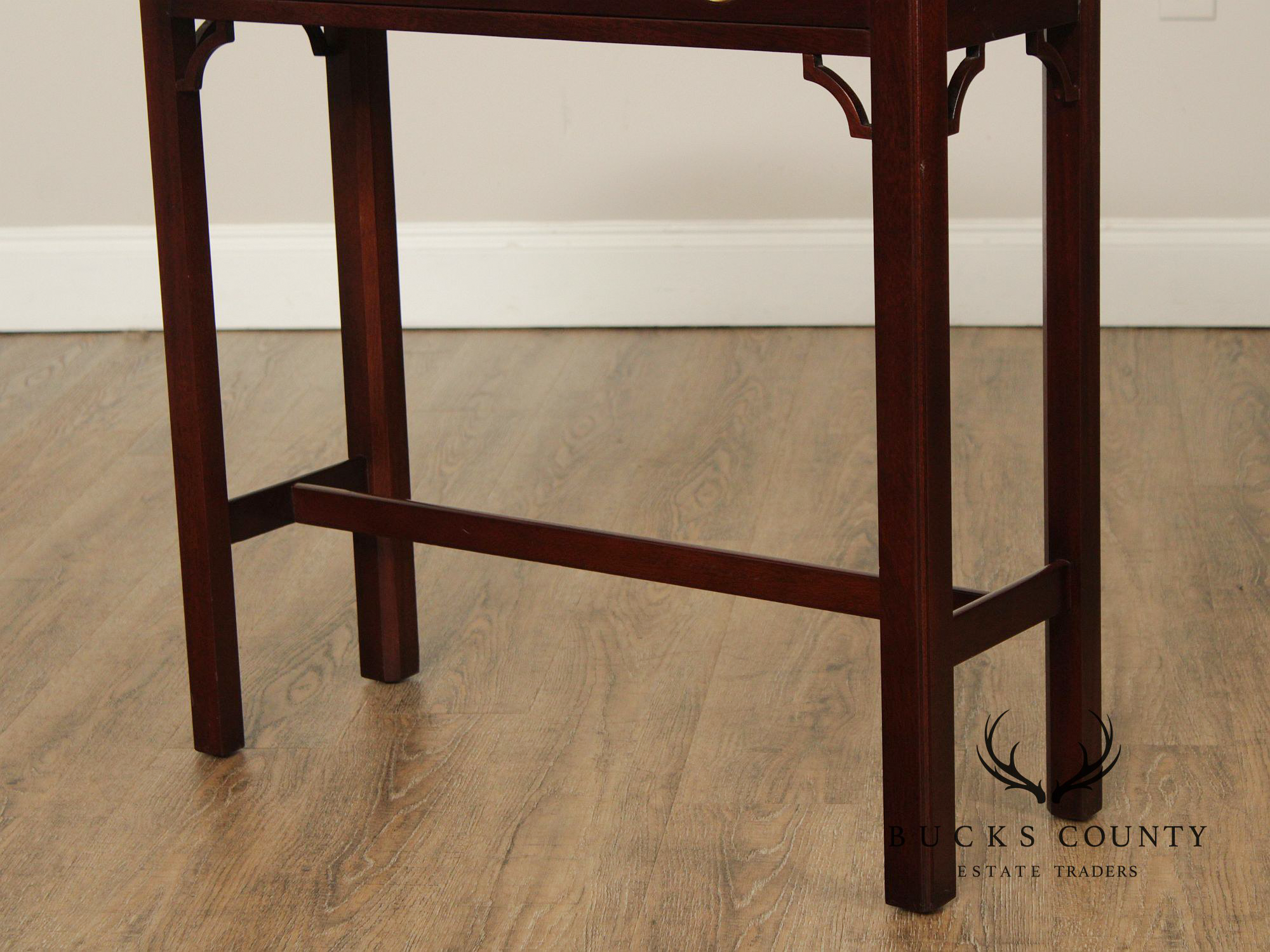 Georgian Style Narrow Mahogany One-Drawer Console Table
