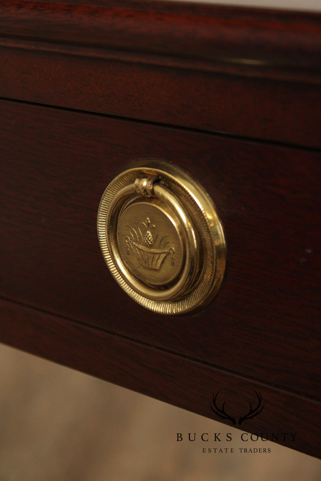 Georgian Style Narrow Mahogany One-Drawer Console Table
