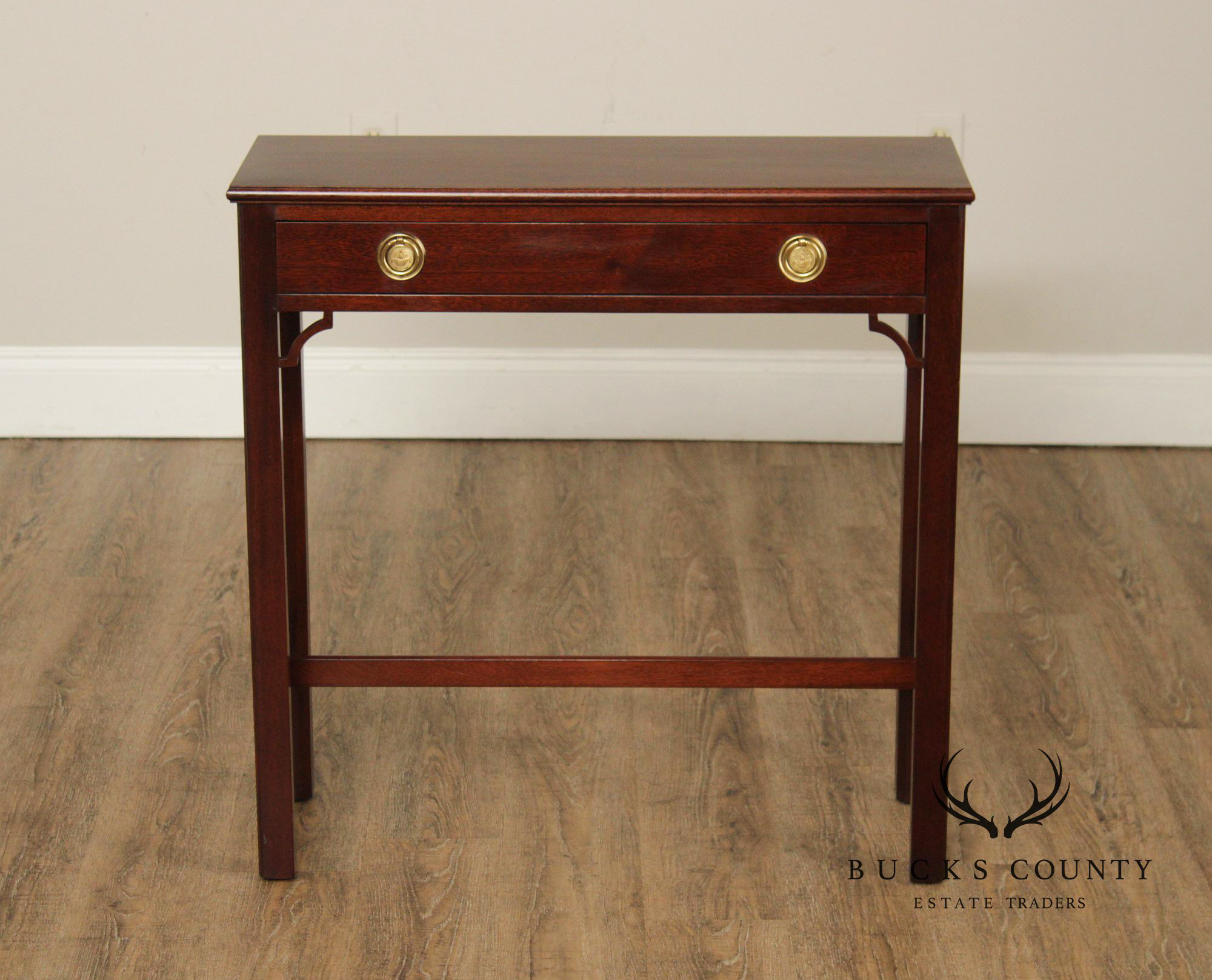 Georgian Style Narrow Mahogany One-Drawer Console Table