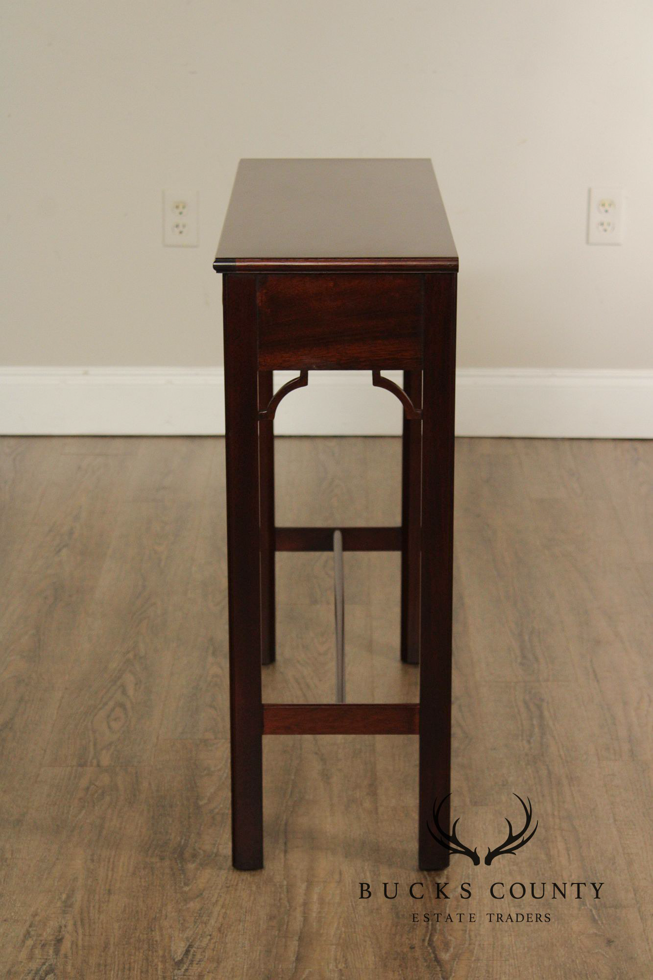 Georgian Style Narrow Mahogany One-Drawer Console Table