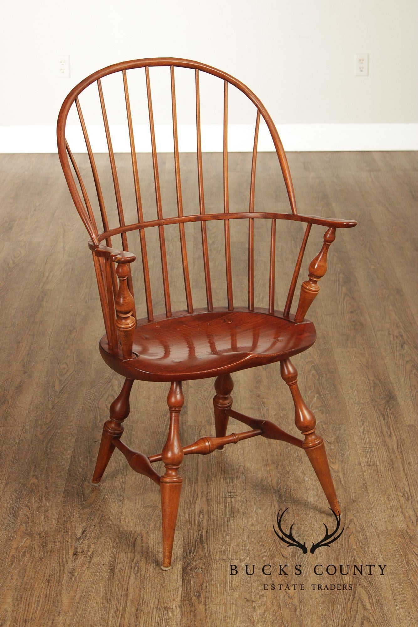 D.R. Dimes Vintage Set Of Four Pine Windsor Dining Chairs