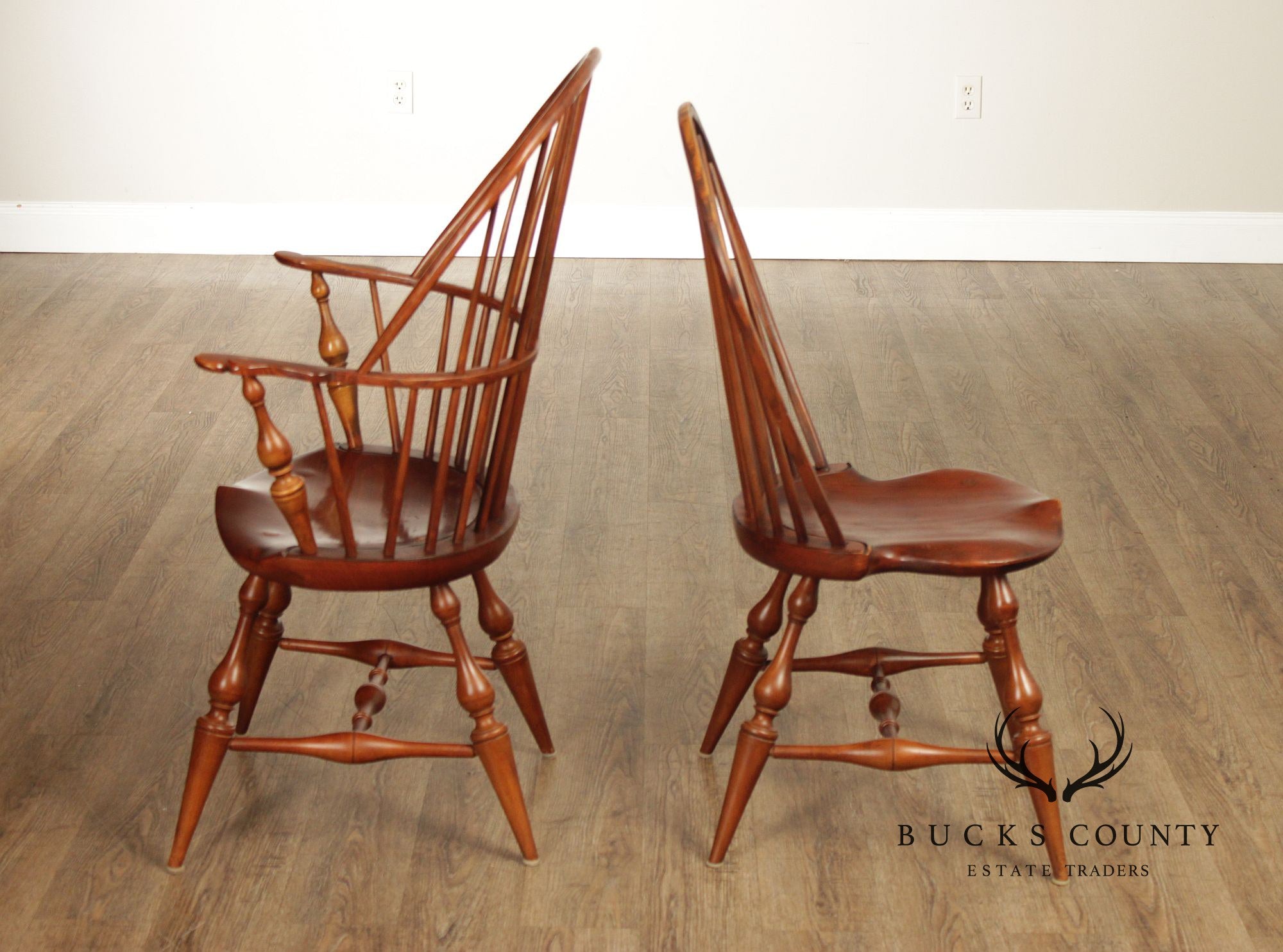 D.R. Dimes Vintage Set Of Four Pine Windsor Dining Chairs
