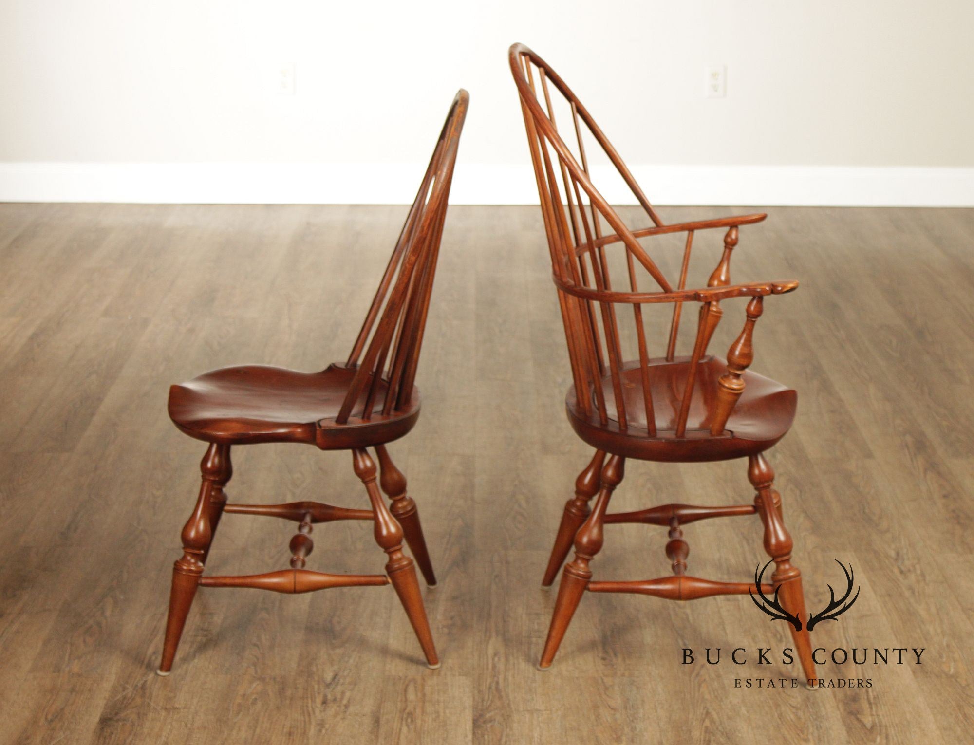 D.R. Dimes Vintage Set Of Four Pine Windsor Dining Chairs