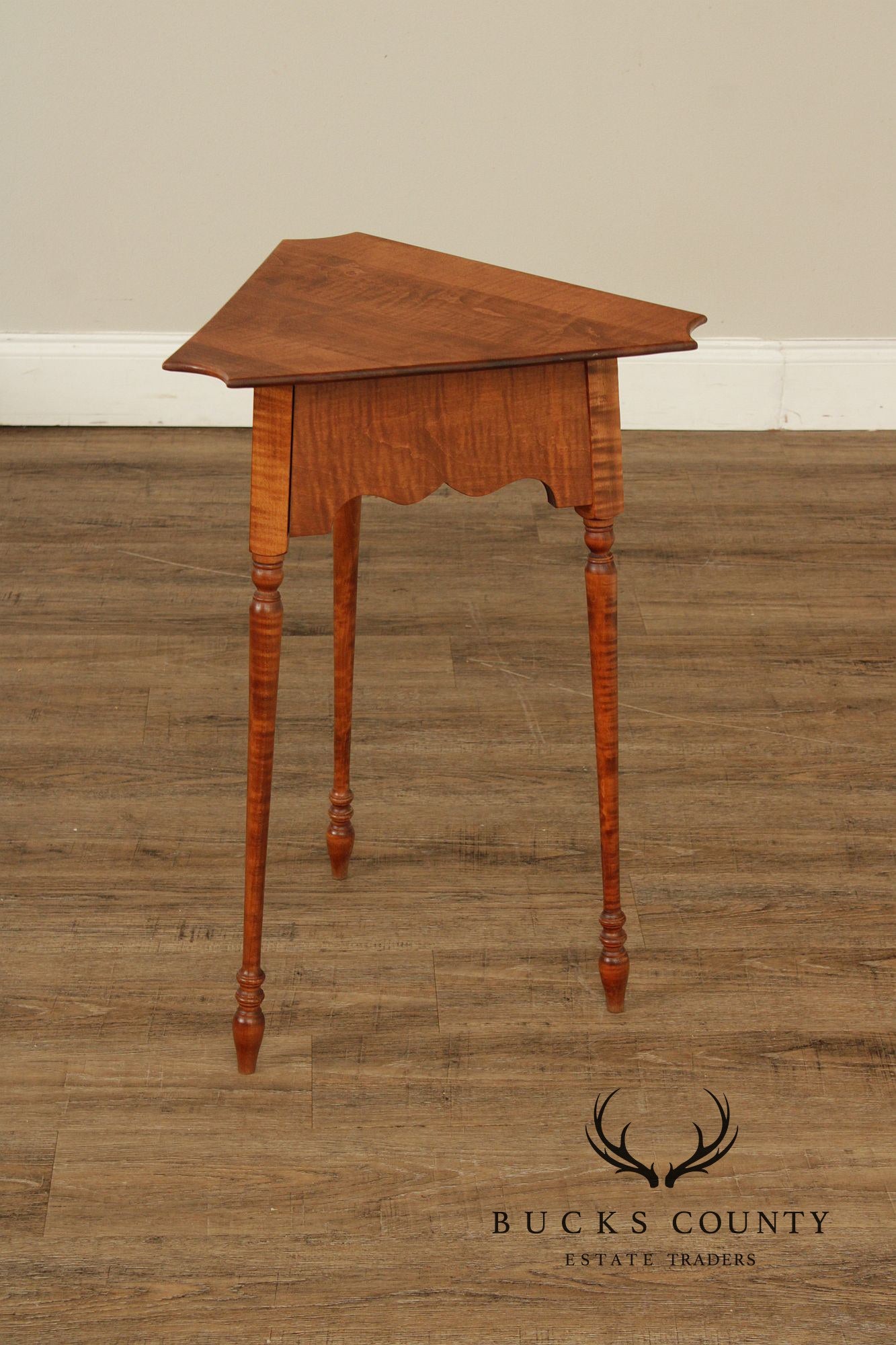 River Bend Ltd. Tiger Maple Corner Stand Table
