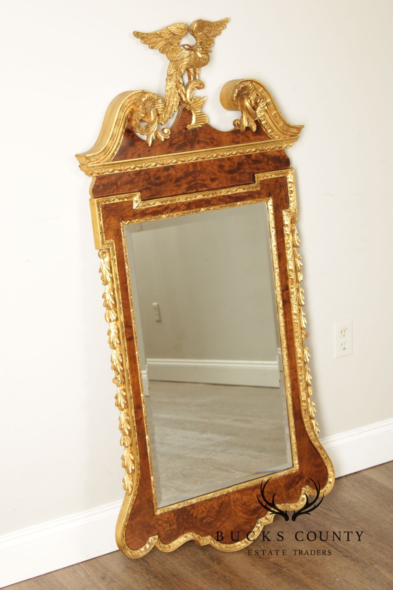 LaBarge Federal Style Carved Mahogany Wall Mirror