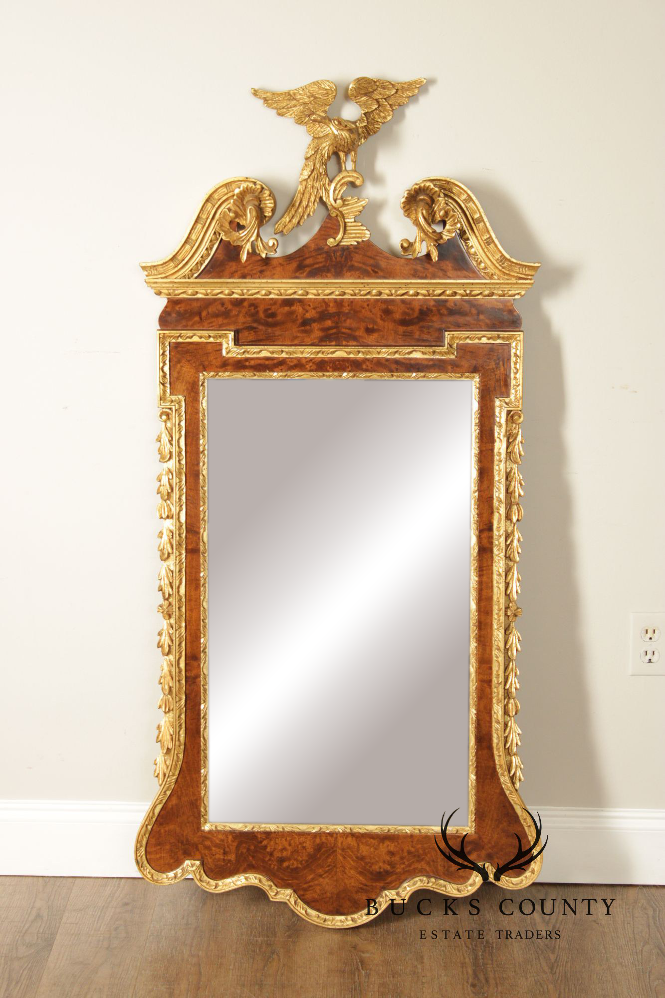 LaBarge Federal Style Carved Mahogany Wall Mirror