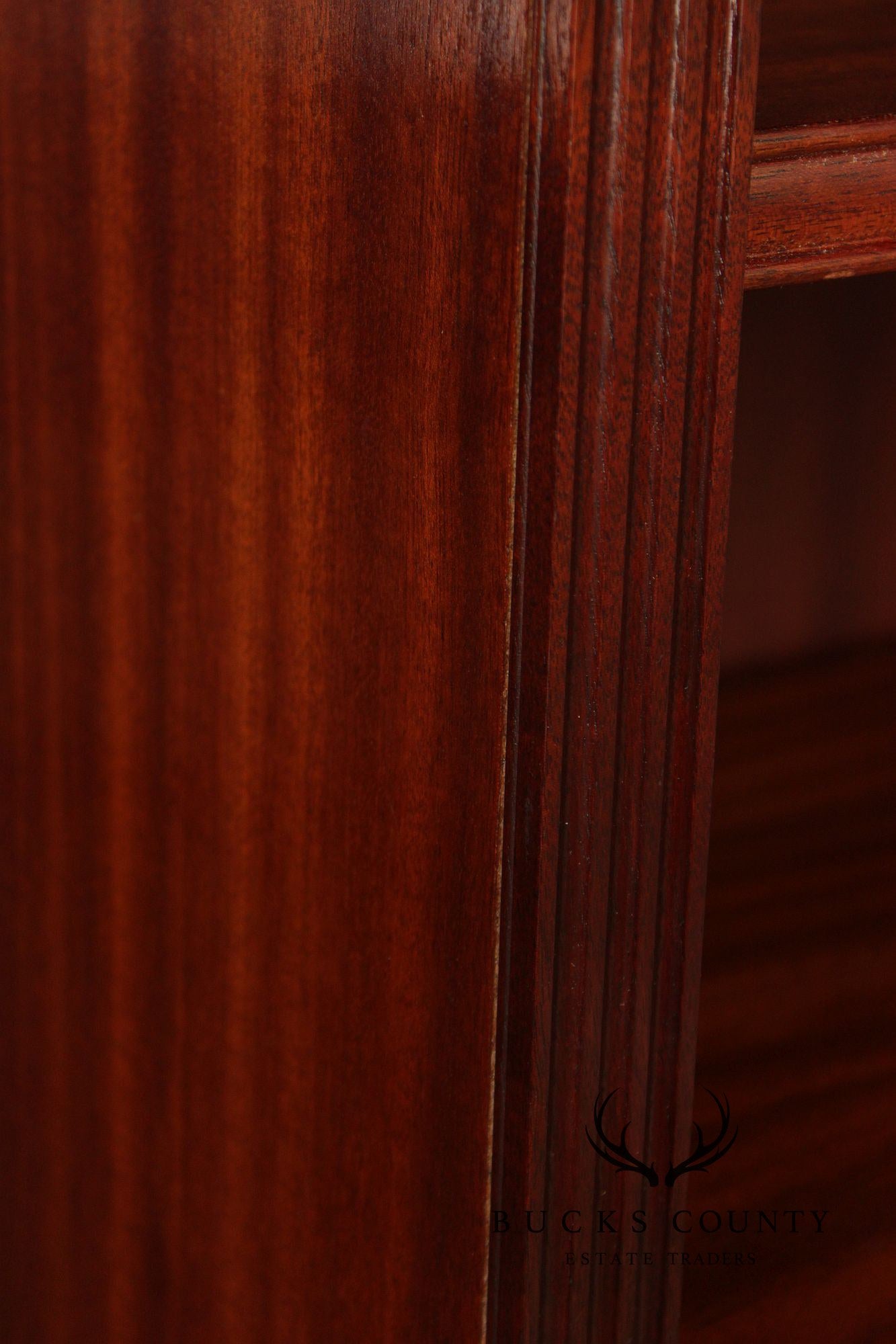 English Traditional Mahogany Tall Open Bookcase With Adjustable Shelves
