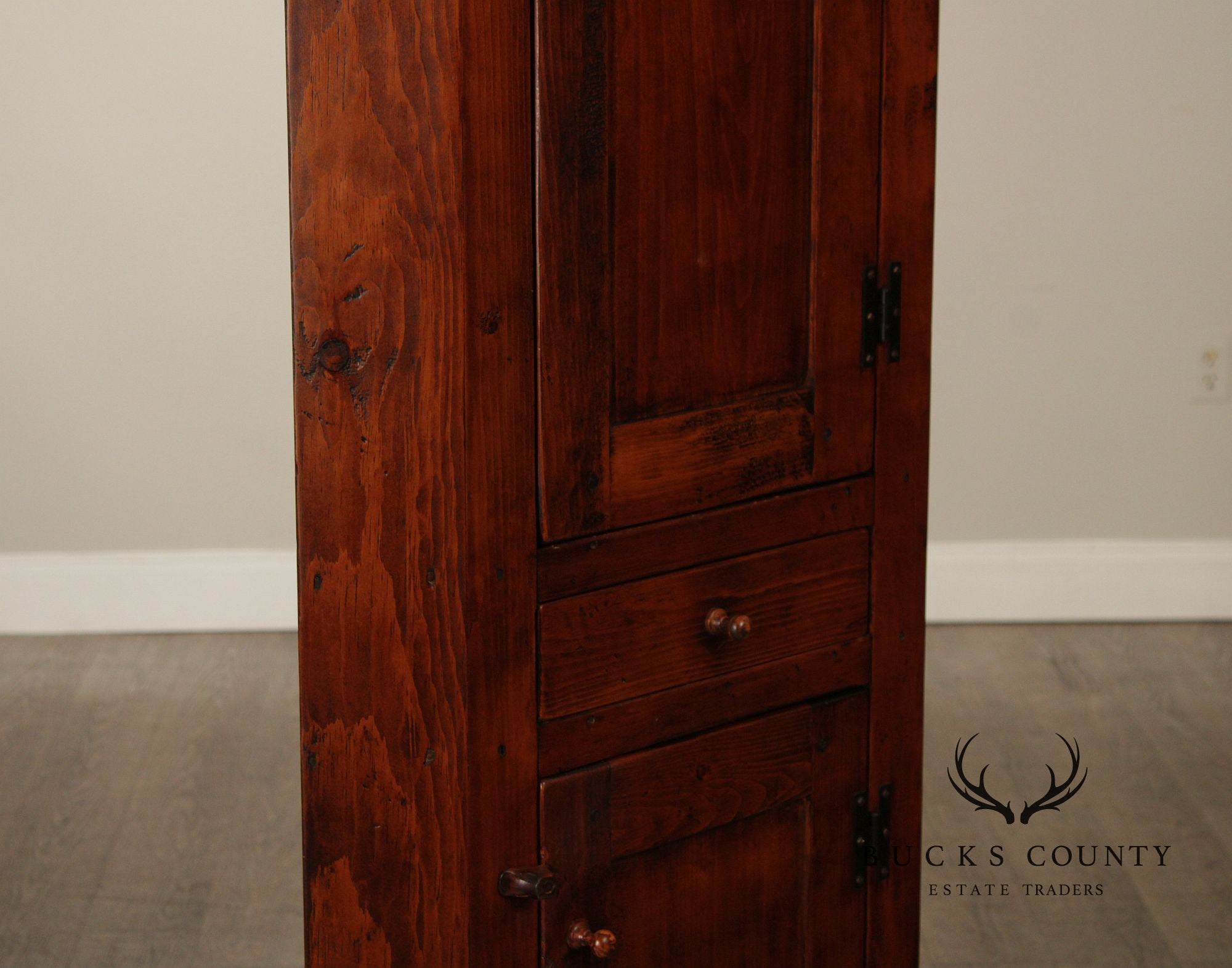 Custom Quality Narrow Pine Corner Cabinet