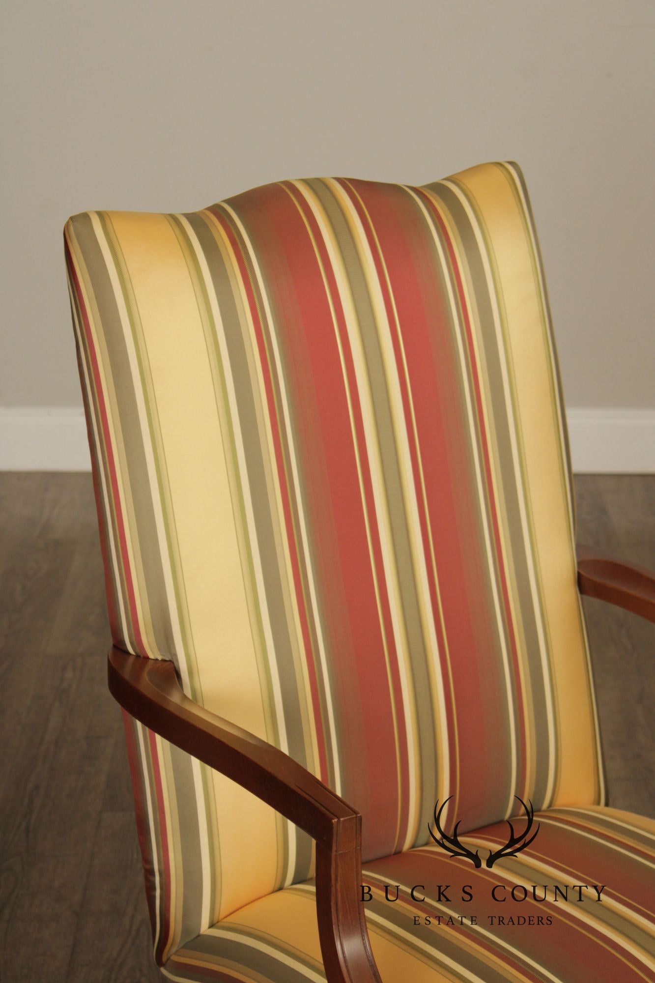 Ethan Allen Hepplewhite Style Pair Of Upholstered Armchairs