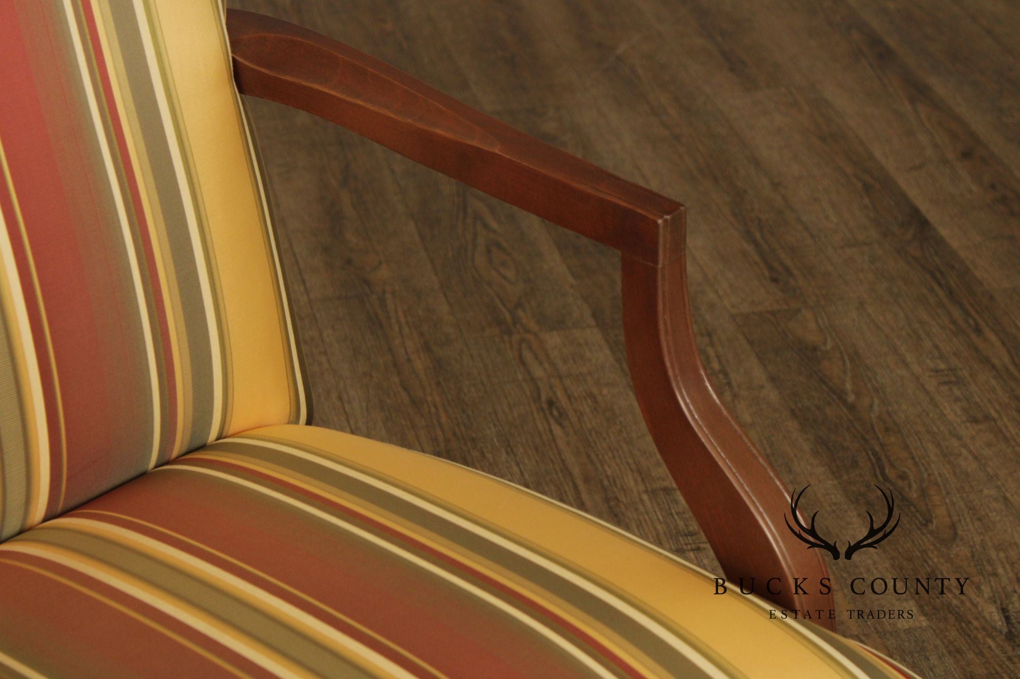 Ethan Allen Hepplewhite Style Pair Of Upholstered Armchairs