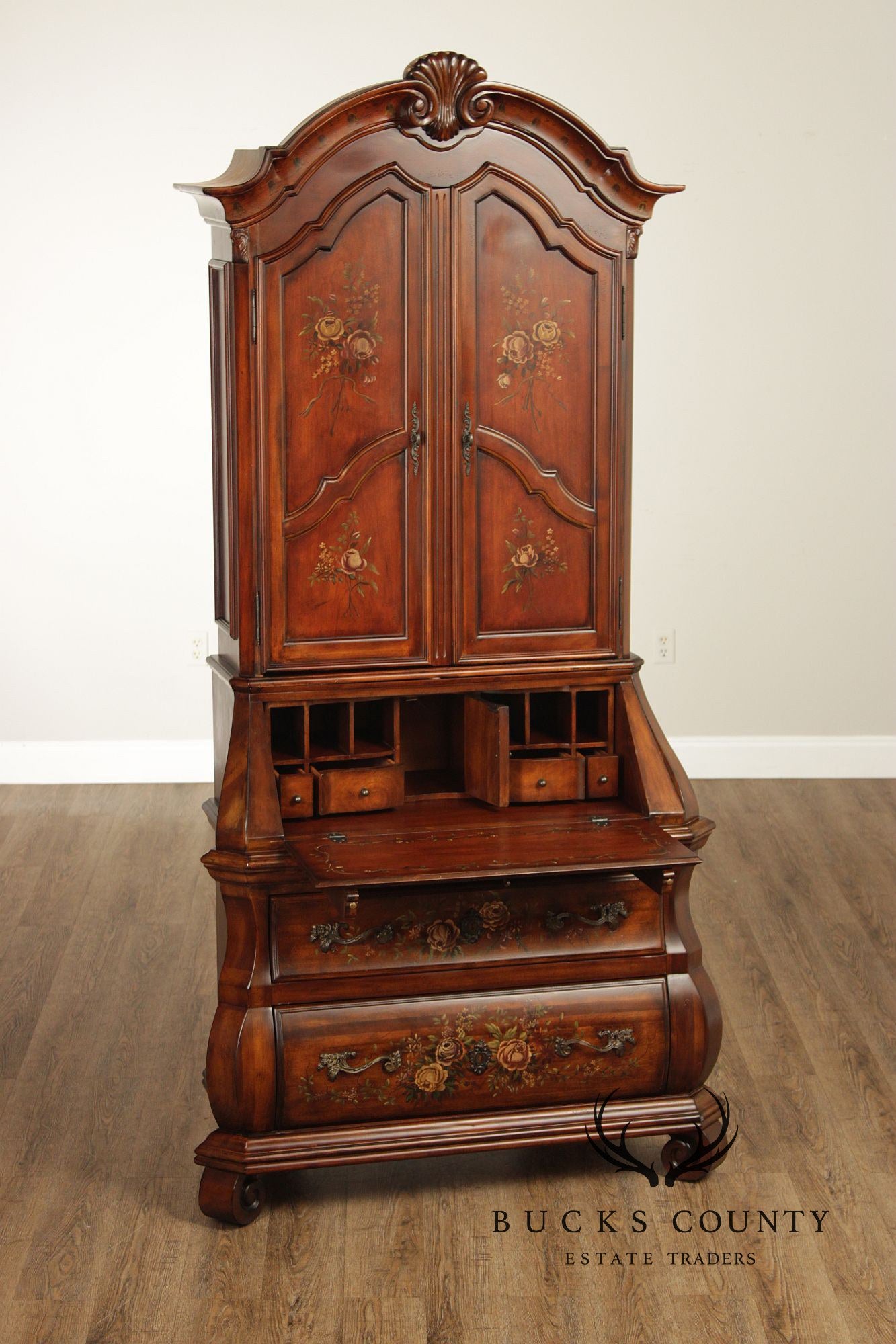 Ethan Allen Tuscany Collection Paint Decorated Secretary Desk