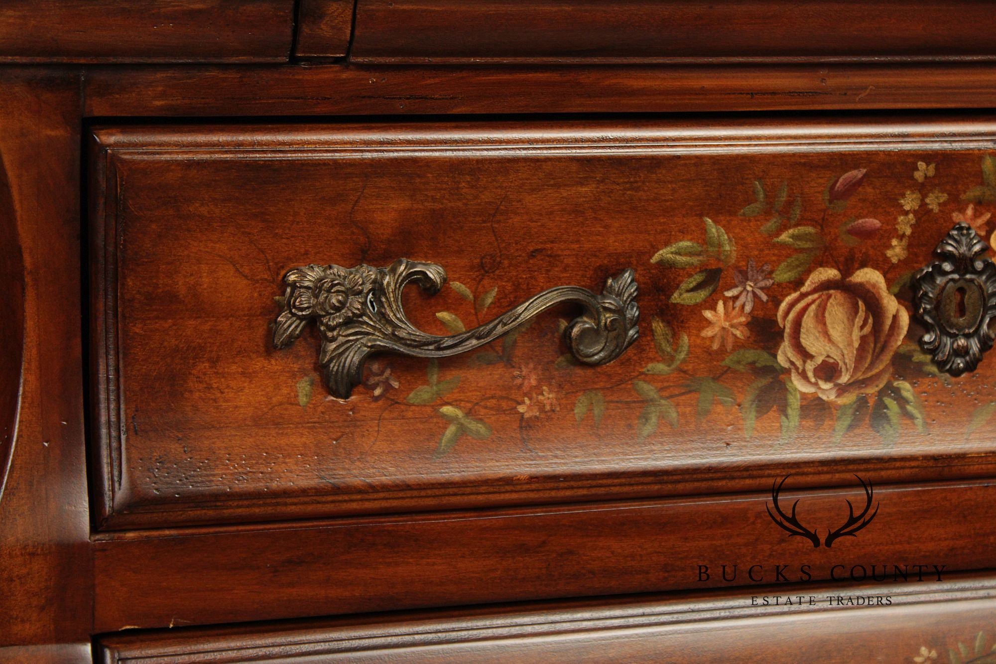 Ethan Allen Tuscany Collection Paint Decorated Secretary Desk